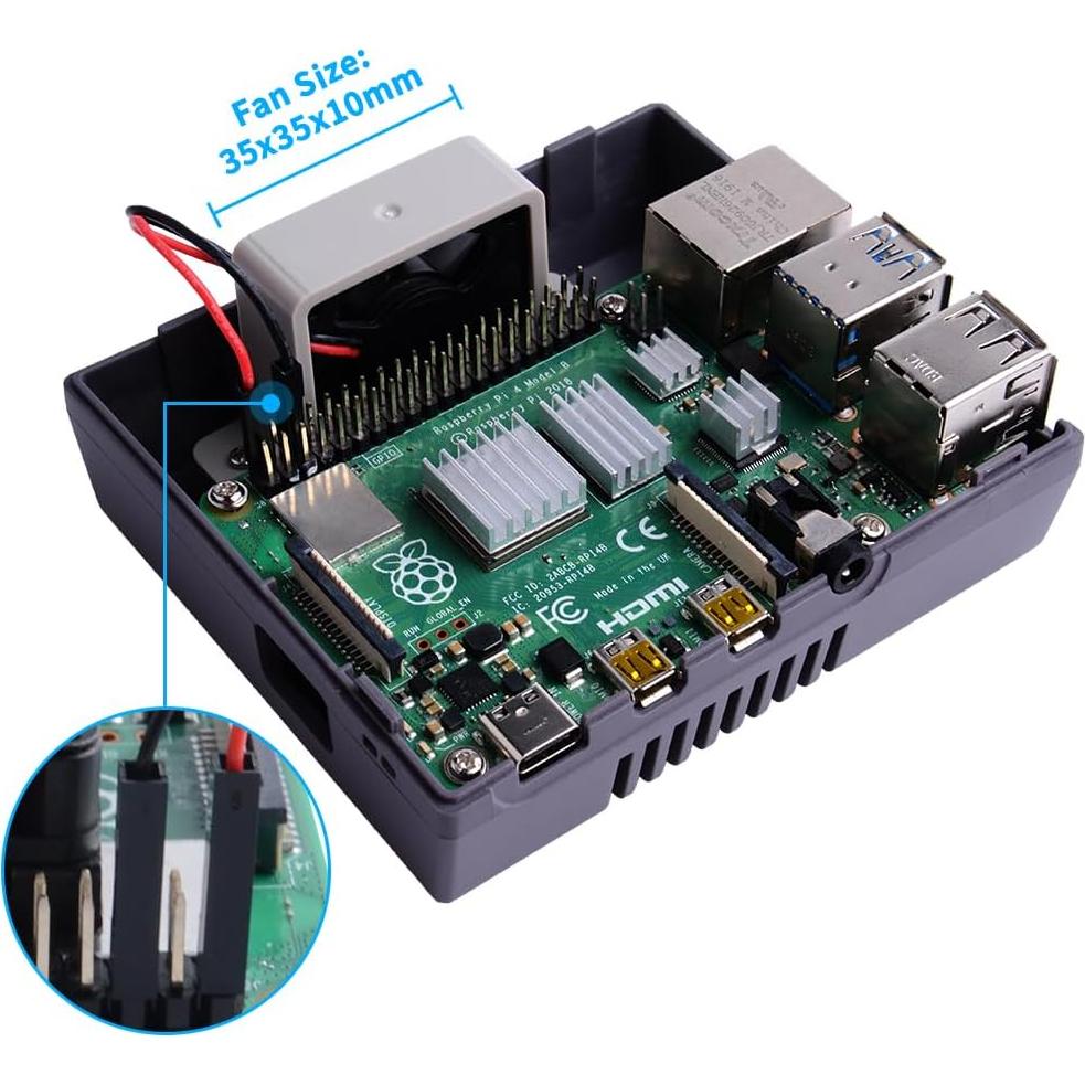 Caja GeeekPi para Raspberry Pi 4B con Ventilador y Disipadores