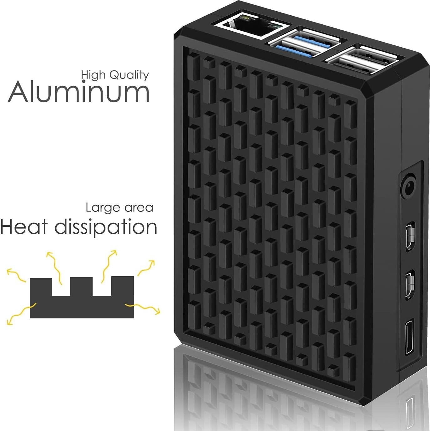 Caja de aluminio iUniker para Raspberry Pi 4 - Enfriador pasivo