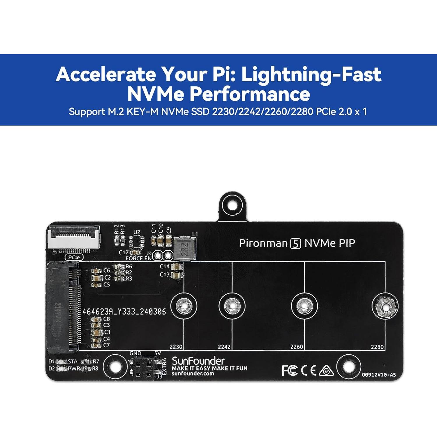 Caja Mini PC Pironman 5 para Raspberry Pi 5 con SSD NVMe