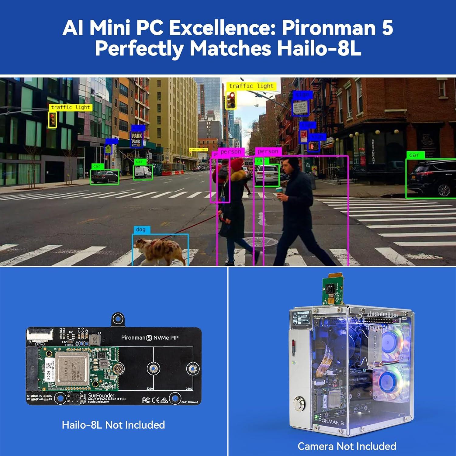 Caja Mini PC Pironman 5 para Raspberry Pi 5 con SSD NVMe
