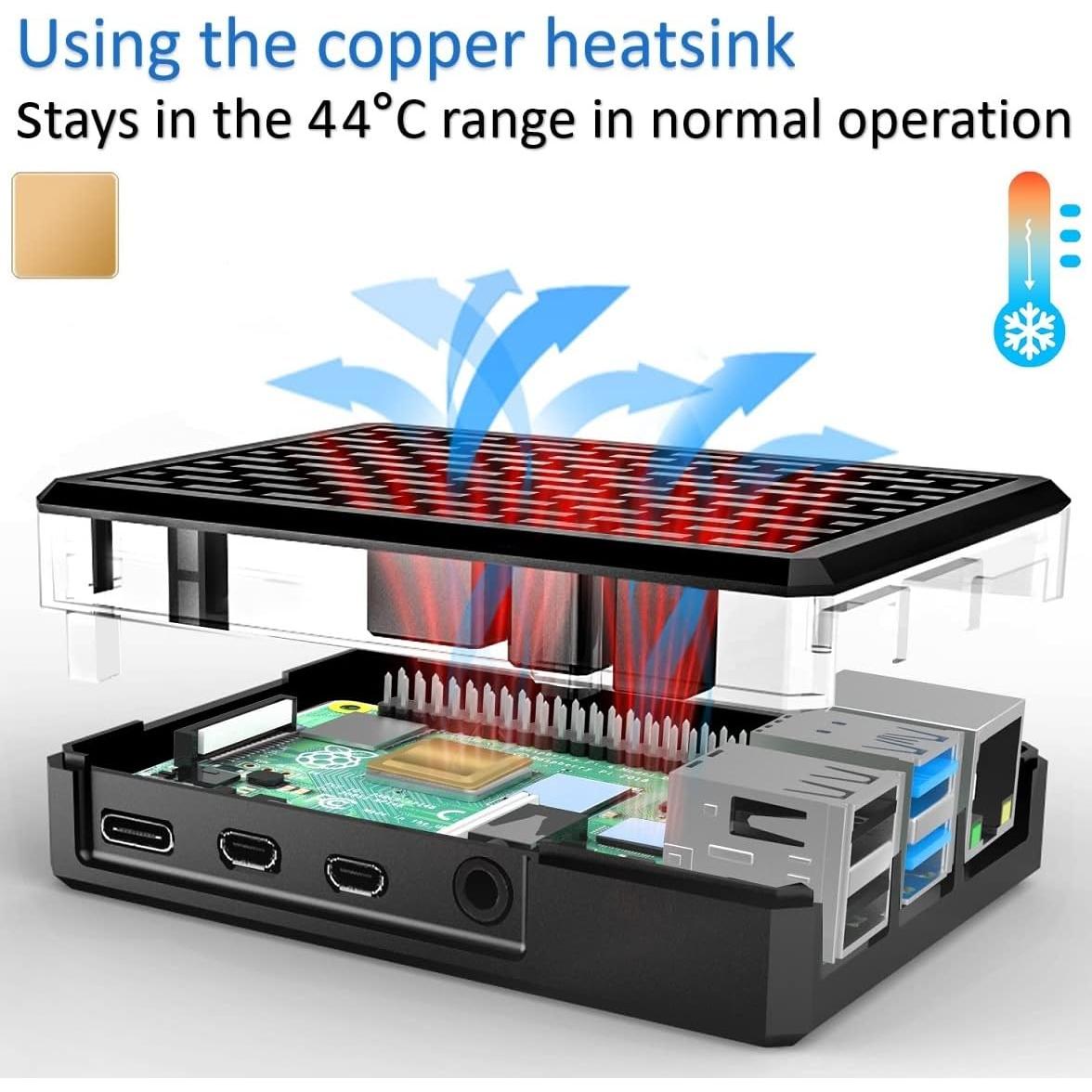 Caja de Aluminio Miuzei para Raspberry Pi 4 con Enfriamiento