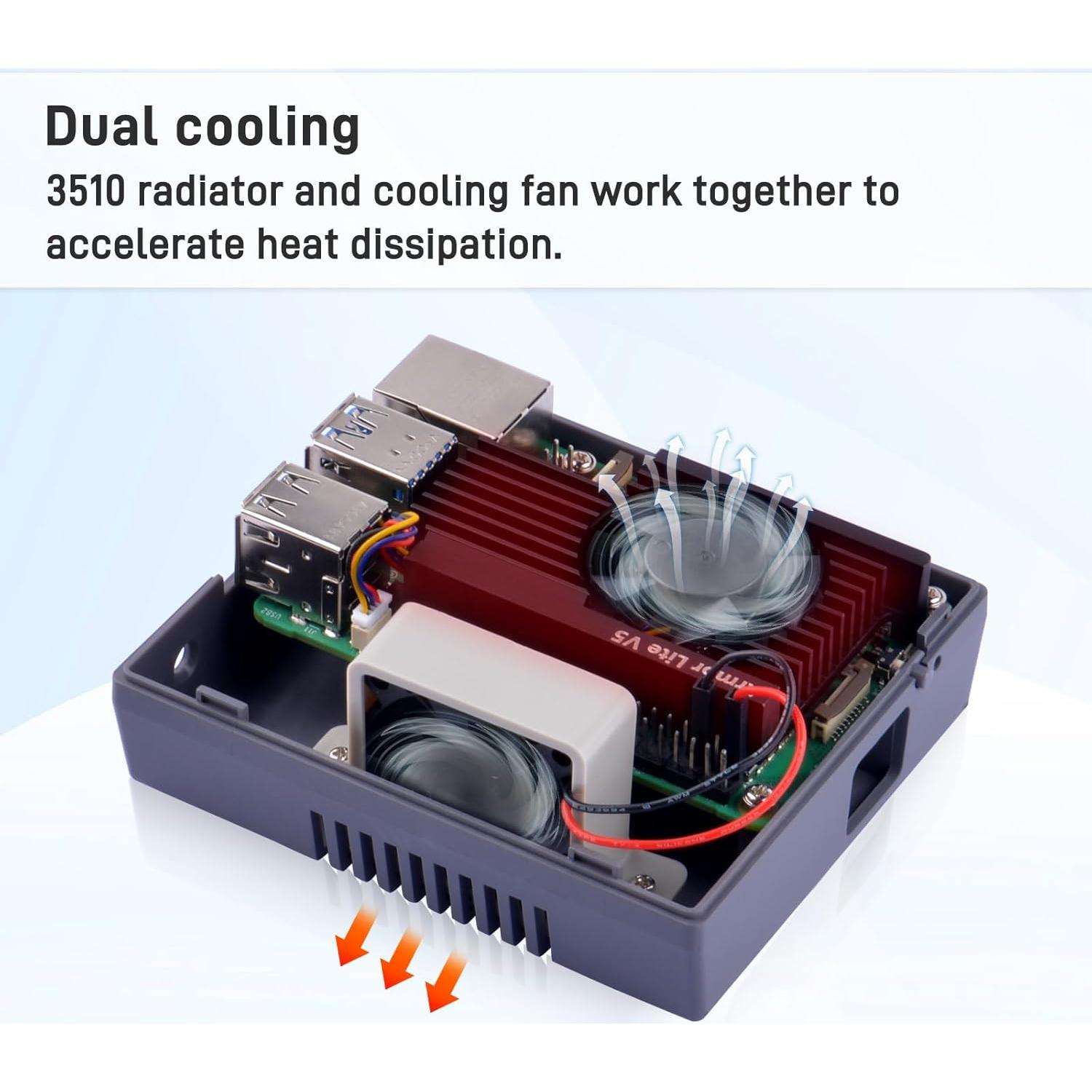 Caja GeeekPi para Raspberry Pi 5 con enfriador Armor Lite V5