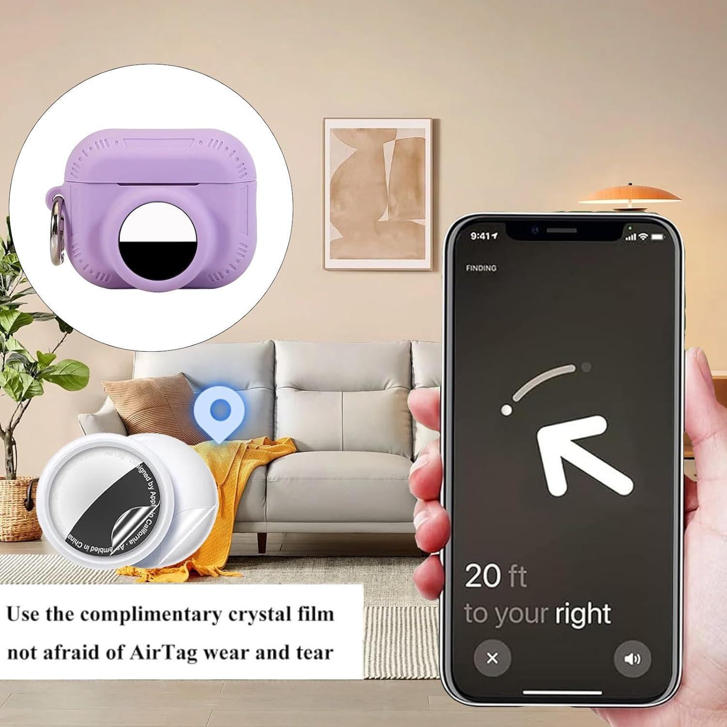 Funda Protectora 2 en 1 Silicona para AirPods Pro 2 y AirTag Morado