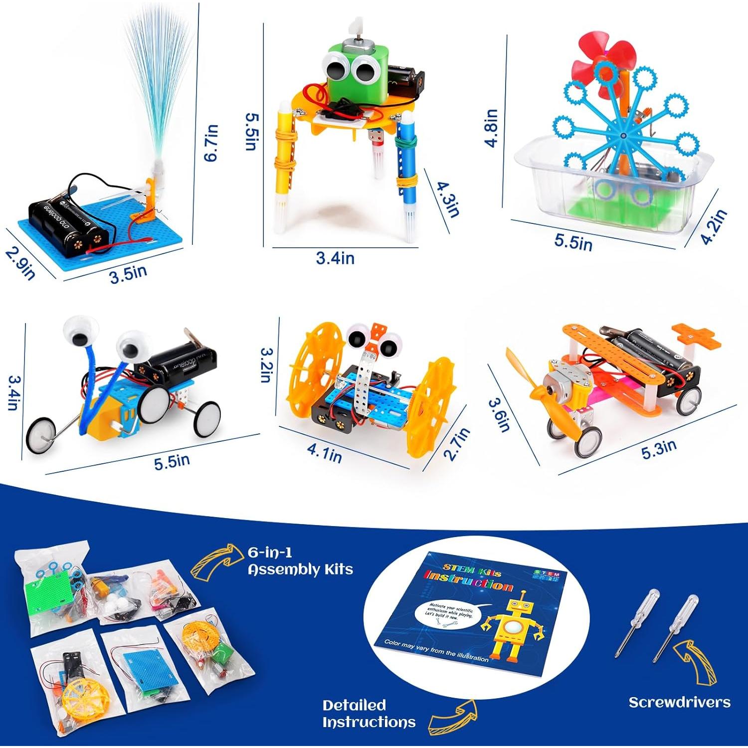 Kit de Robótica STEM Tsomtto 6 Experimentos para Niños 8+