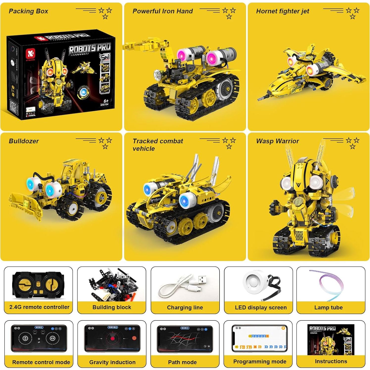 Kit de Robot RC STEM 5 en 1 LESSETI 673PCS Juguete Educativo