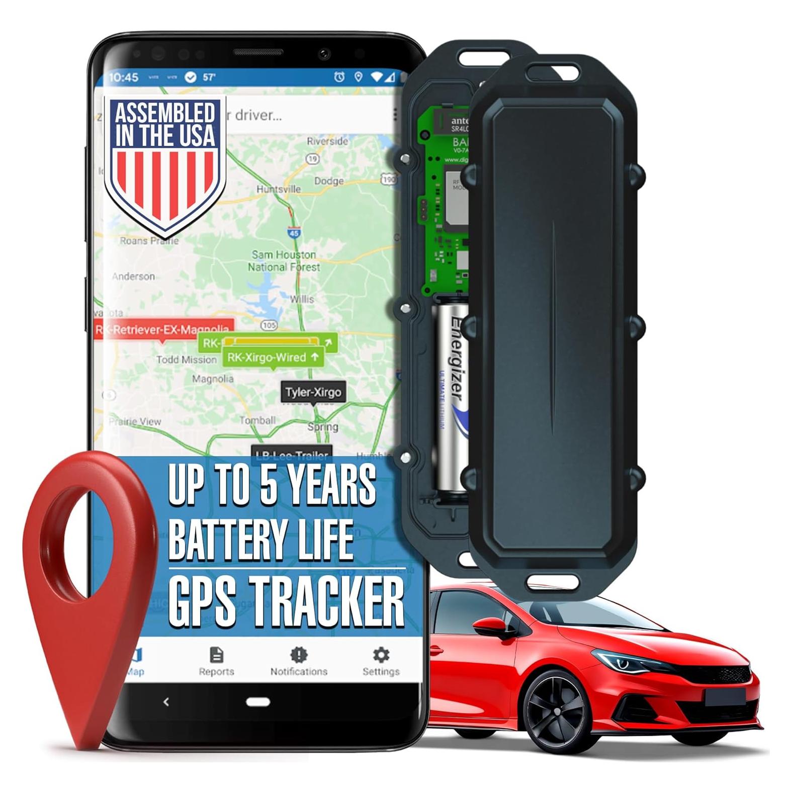 Rastreador GPS Oculto LoneStar para Vehículos - Antirrobo, 8 Años Batería