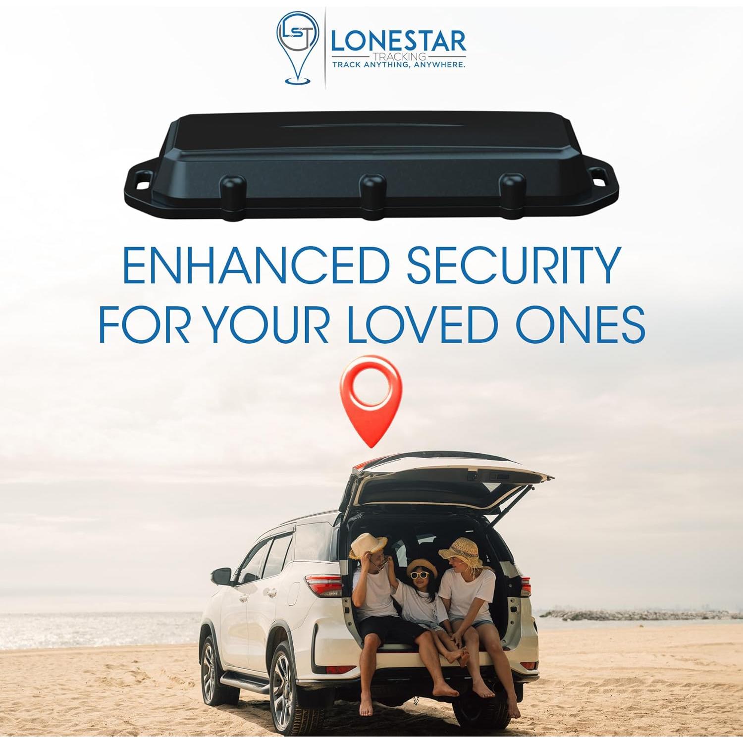 Rastreador GPS Oculto LoneStar para Vehículos - Antirrobo, 8 Años Batería