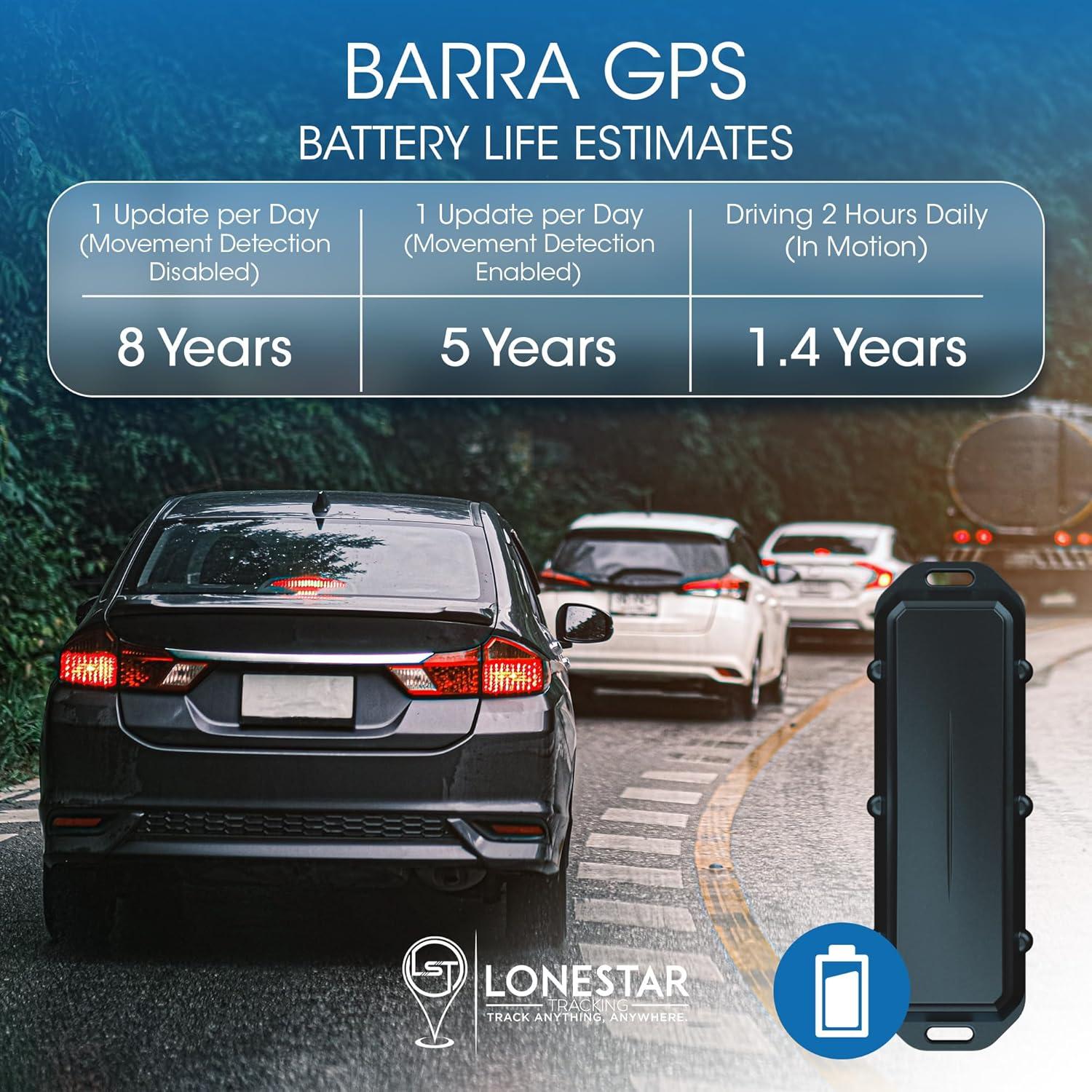 Rastreador GPS Oculto LoneStar para Vehículos - Antirrobo, 8 Años Batería