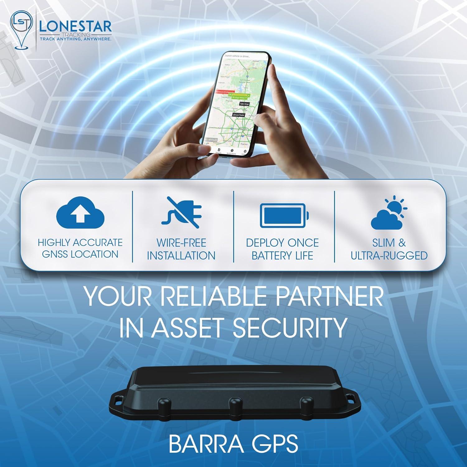 Rastreador GPS Oculto LoneStar para Vehículos - Antirrobo, 8 Años Batería