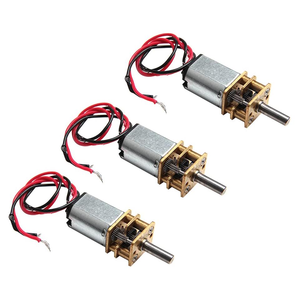 Motor de Engranaje Mini Micro N20 Acxico 3Pcs 3V-6V Baja Velocidad