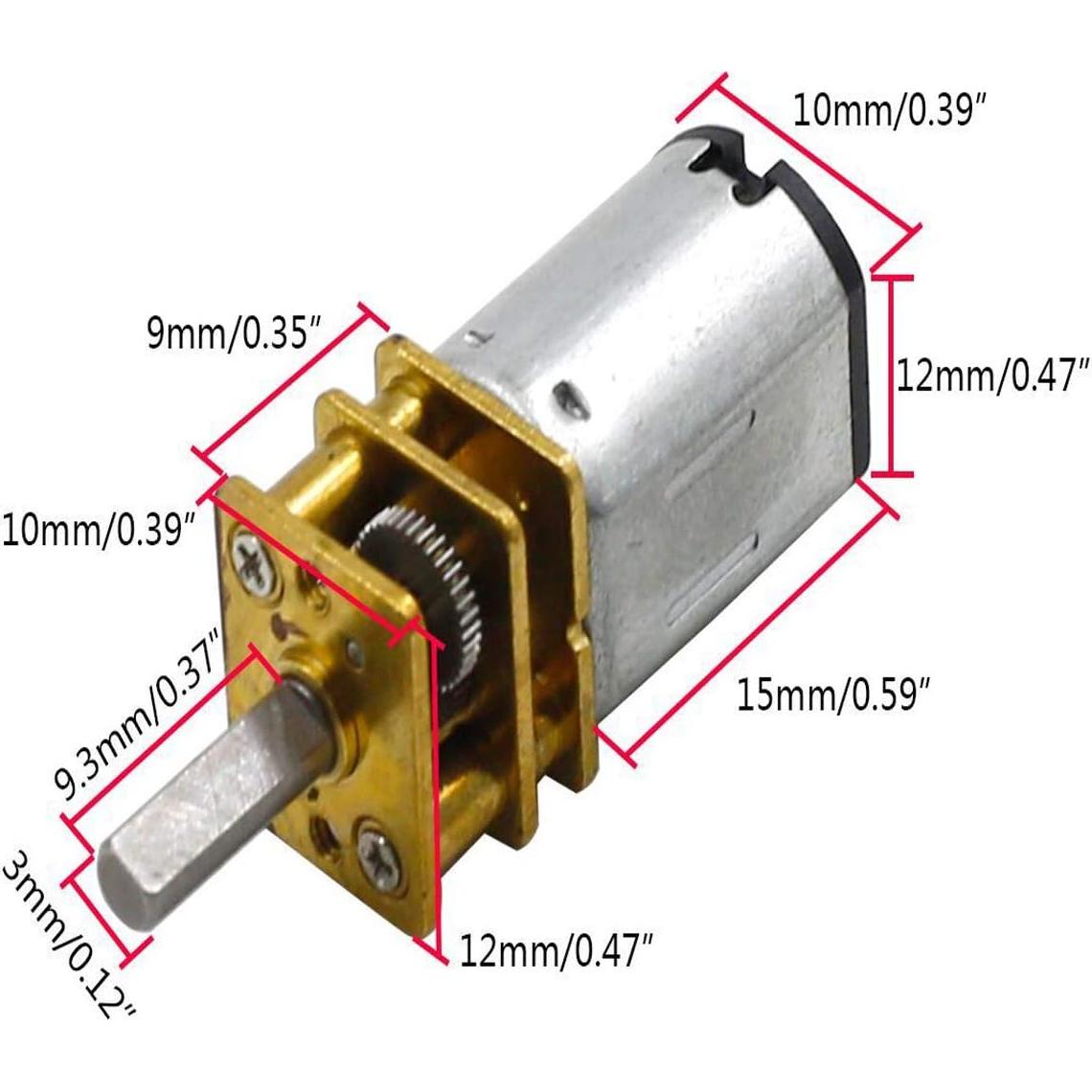 Motor de engranaje DC 3V 60RPM JING para robots y juguetes