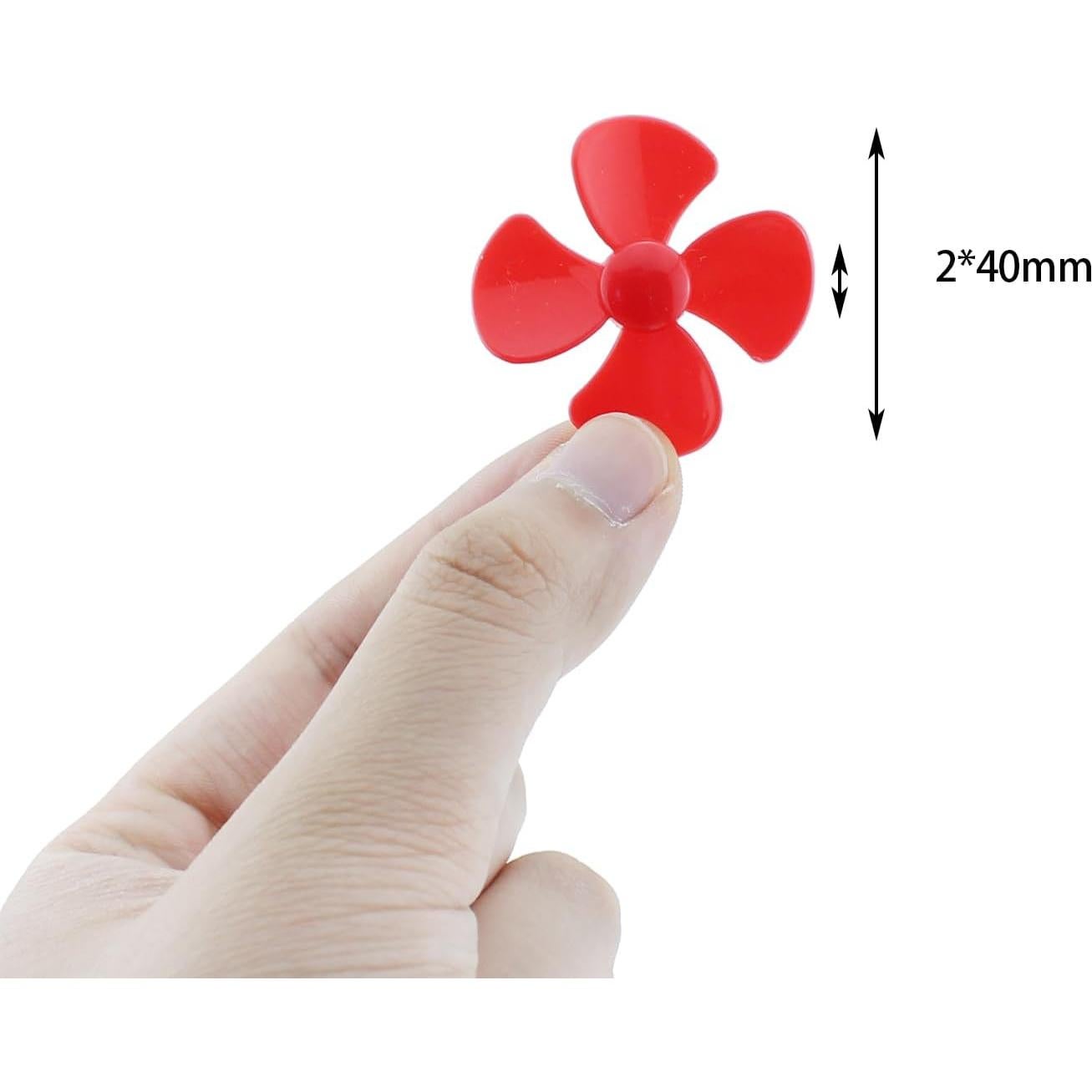 20 Hélices Plásticas 40mm para Motor DC 2mm MTQY