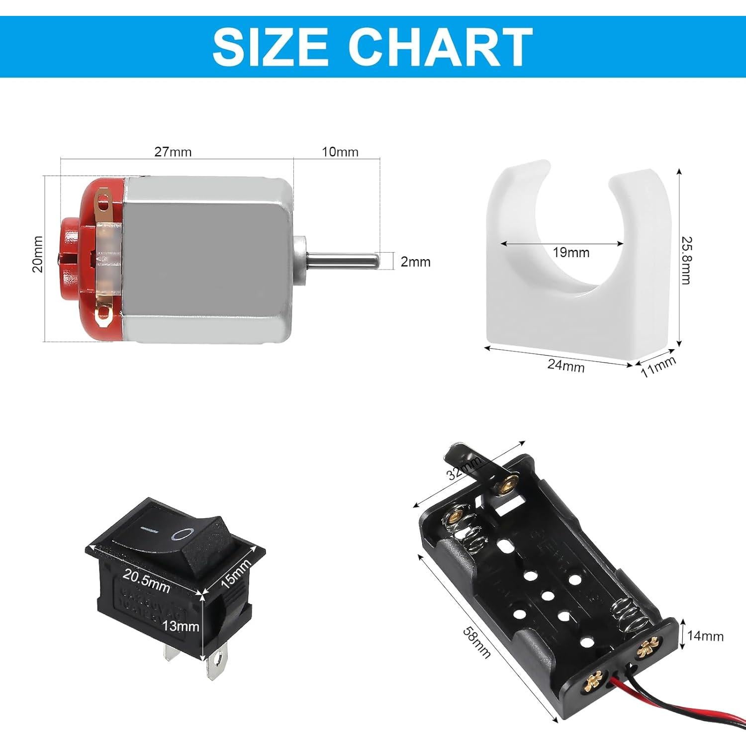 Kit de Motores de CC AEDIKO 3V-12V 25000RPM 6 Piezas