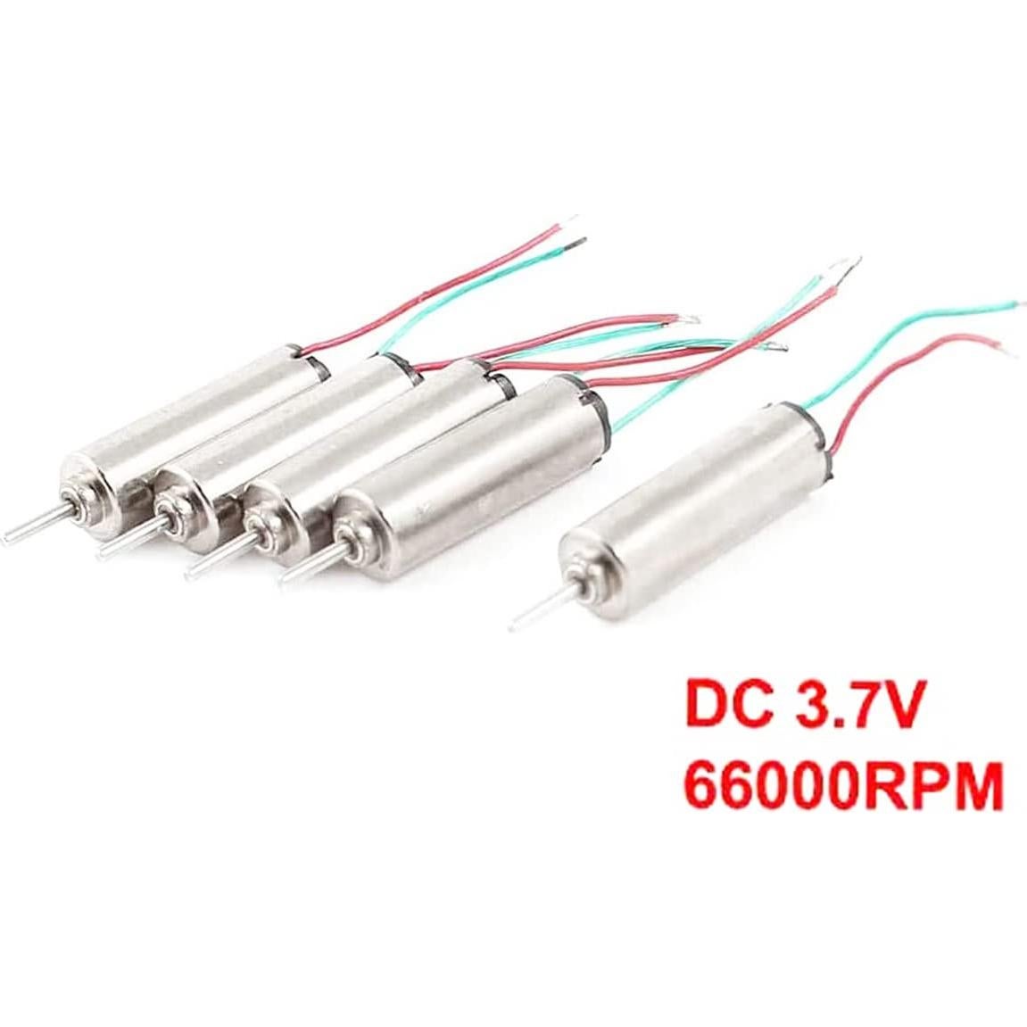 Motor DC Micro sin núcleo 4x12mm 66000RPM 1.5-3.7V - 5 Pcs