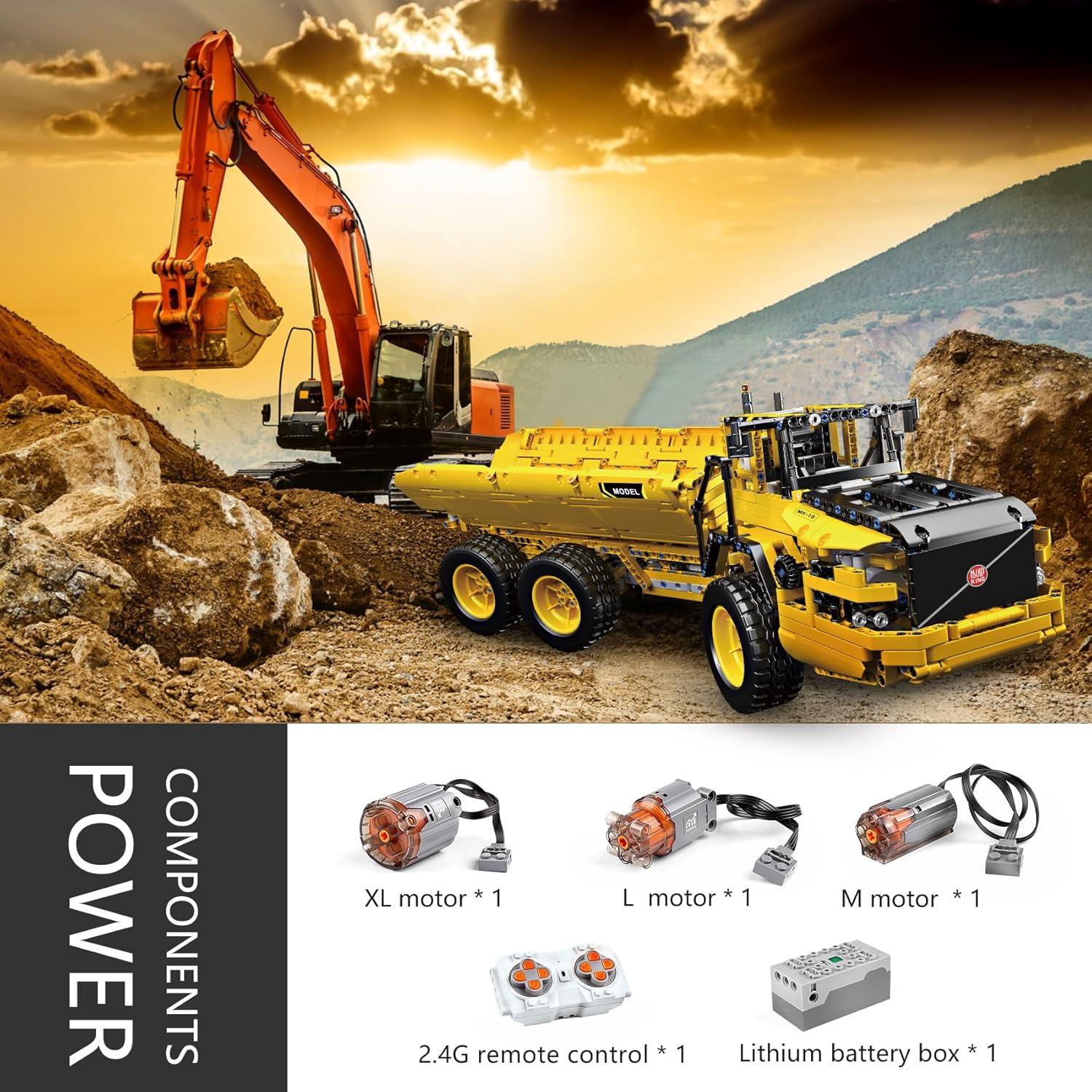 Camión Volquete Mould King 17010 1888 Piezas Control Remoto