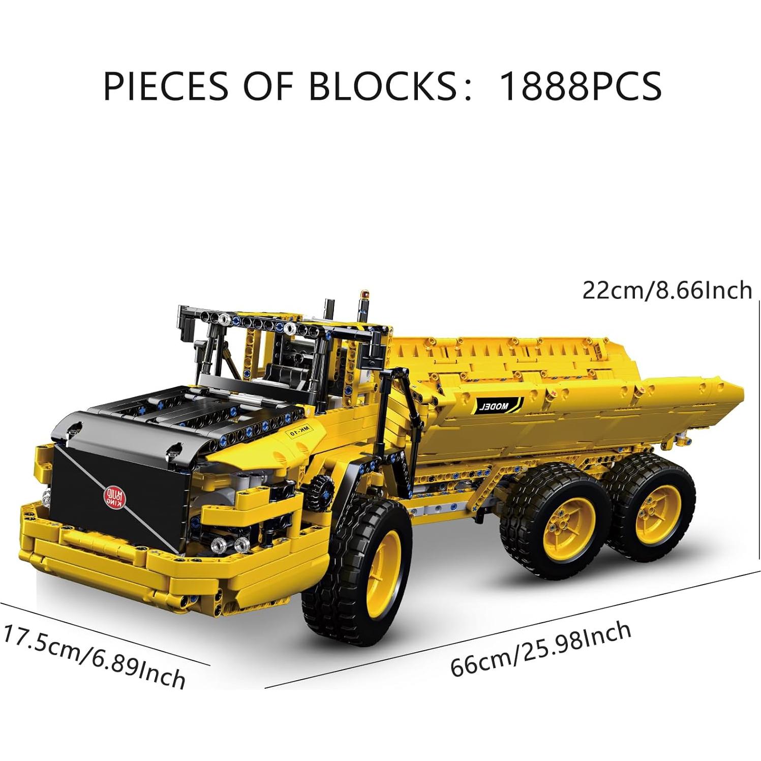 Camión Volquete Mould King 17010 1888 Piezas Control Remoto