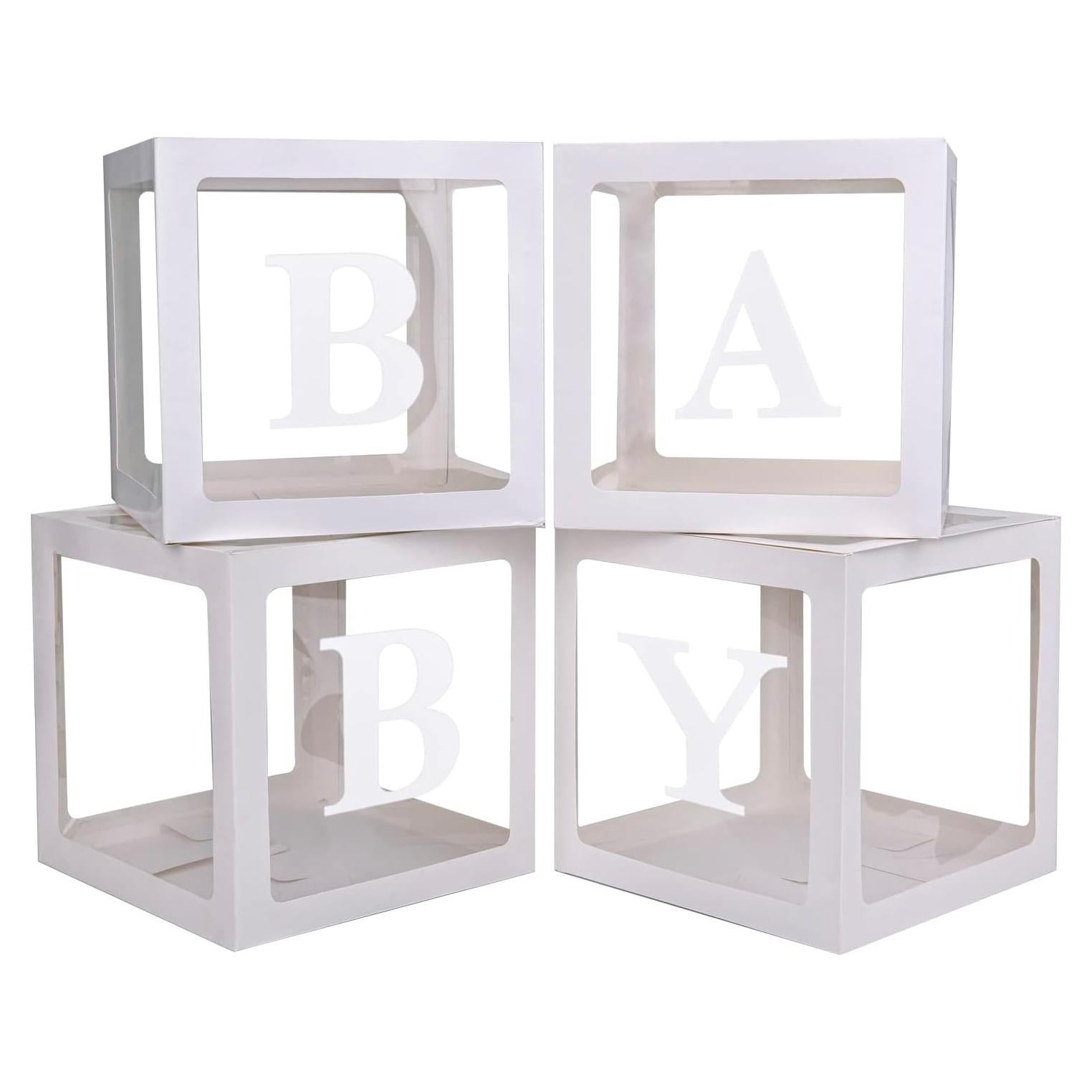 Cajas para Bebés Pabues 4 PCS Letras Decorativas Baby Shower
