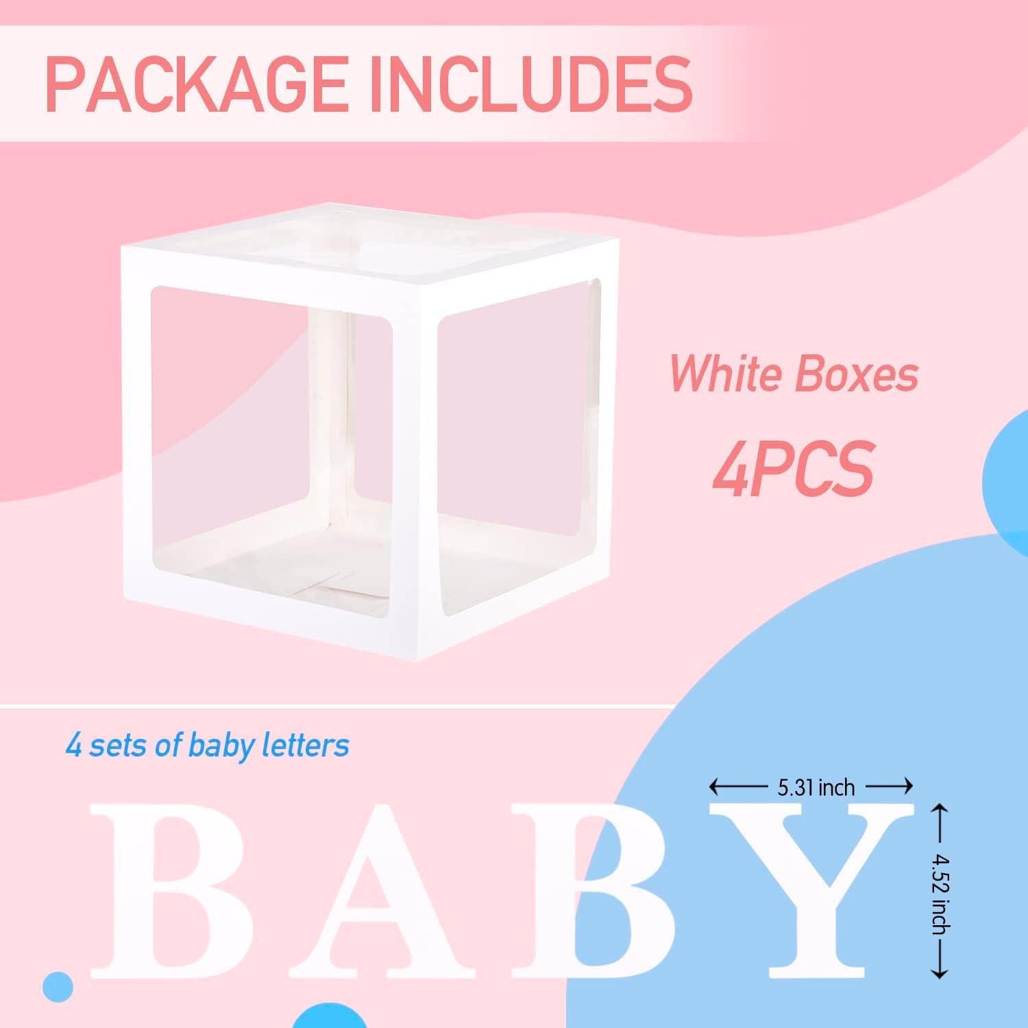 Cajas para Bebés Pabues 4 PCS Letras Decorativas Baby Shower