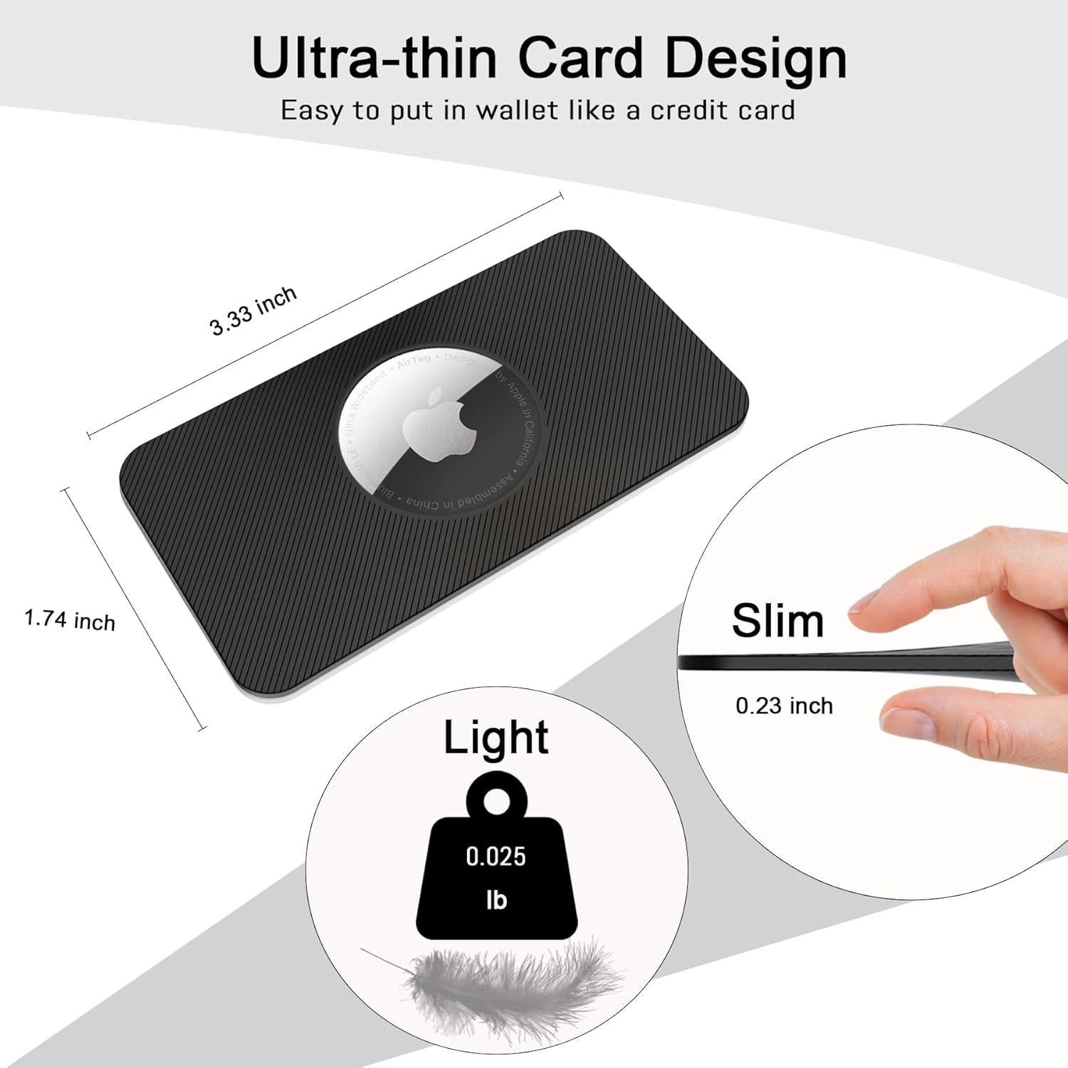 Soporte de billetera para AirTag SEVROK - 2 unidades negro