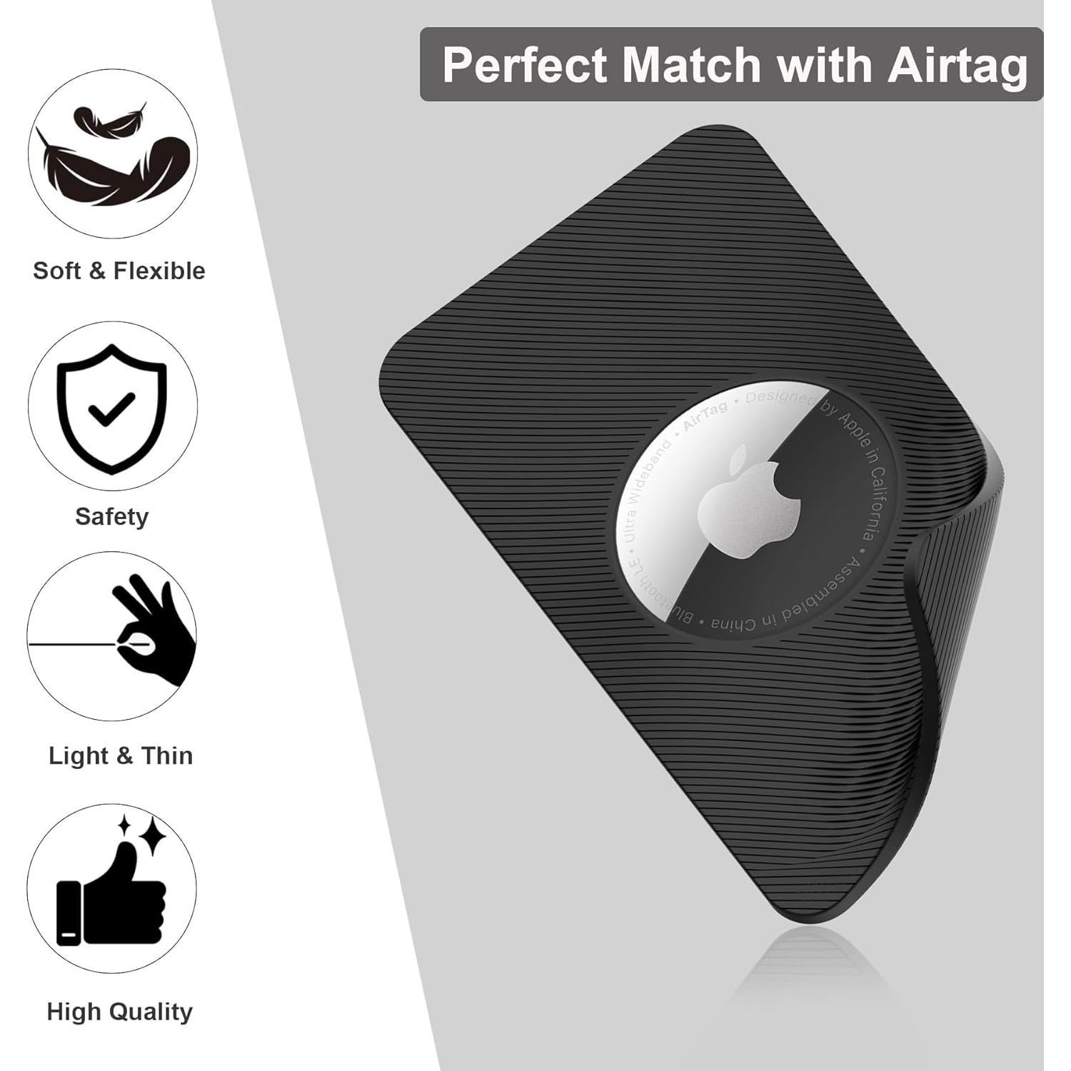 Soporte de billetera para AirTag SEVROK - 2 unidades negro