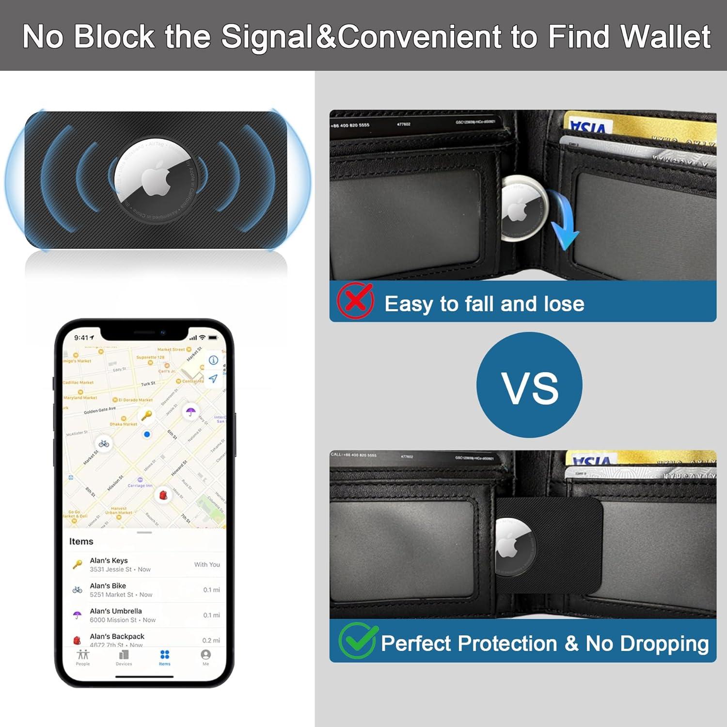 Soporte de billetera para AirTag SEVROK - 2 unidades negro