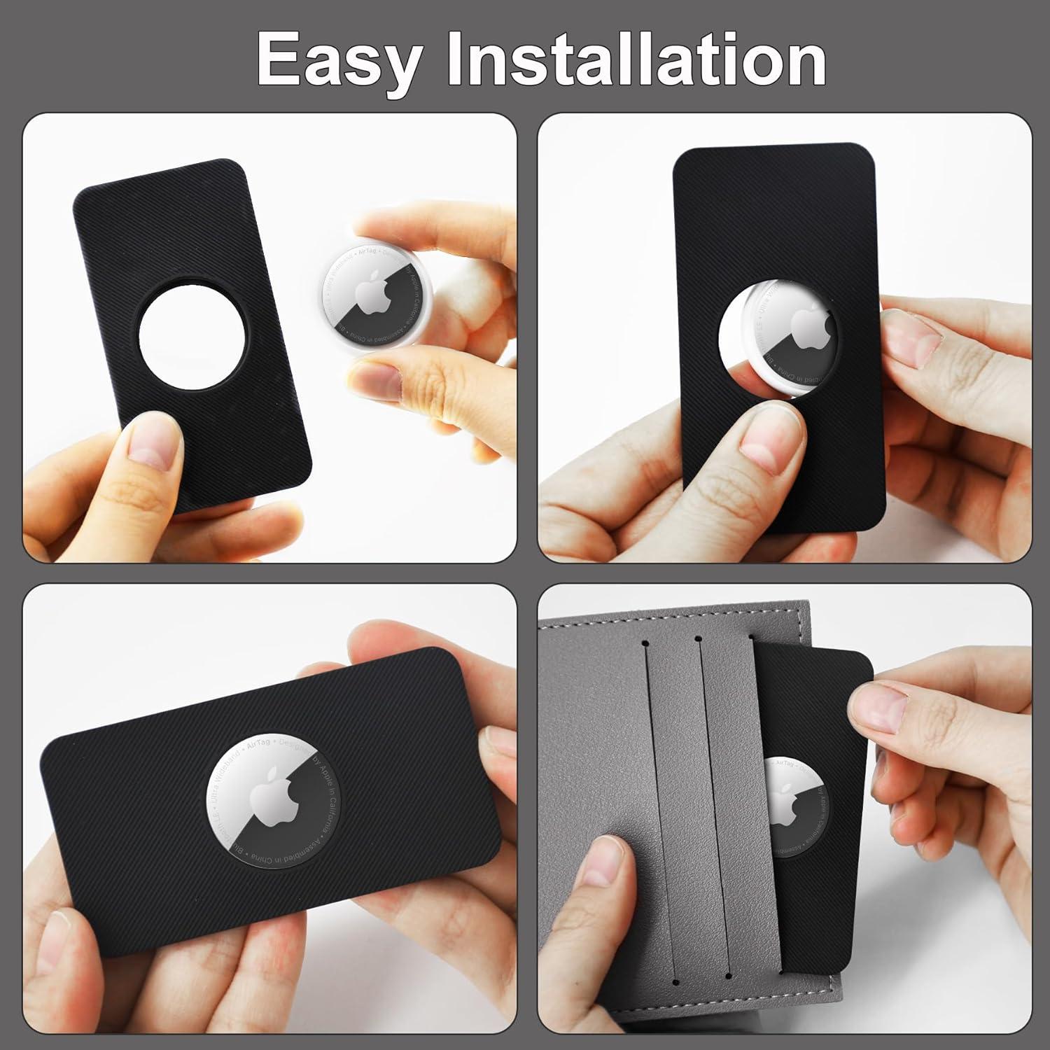 Soporte de billetera para AirTag SEVROK - 2 unidades negro