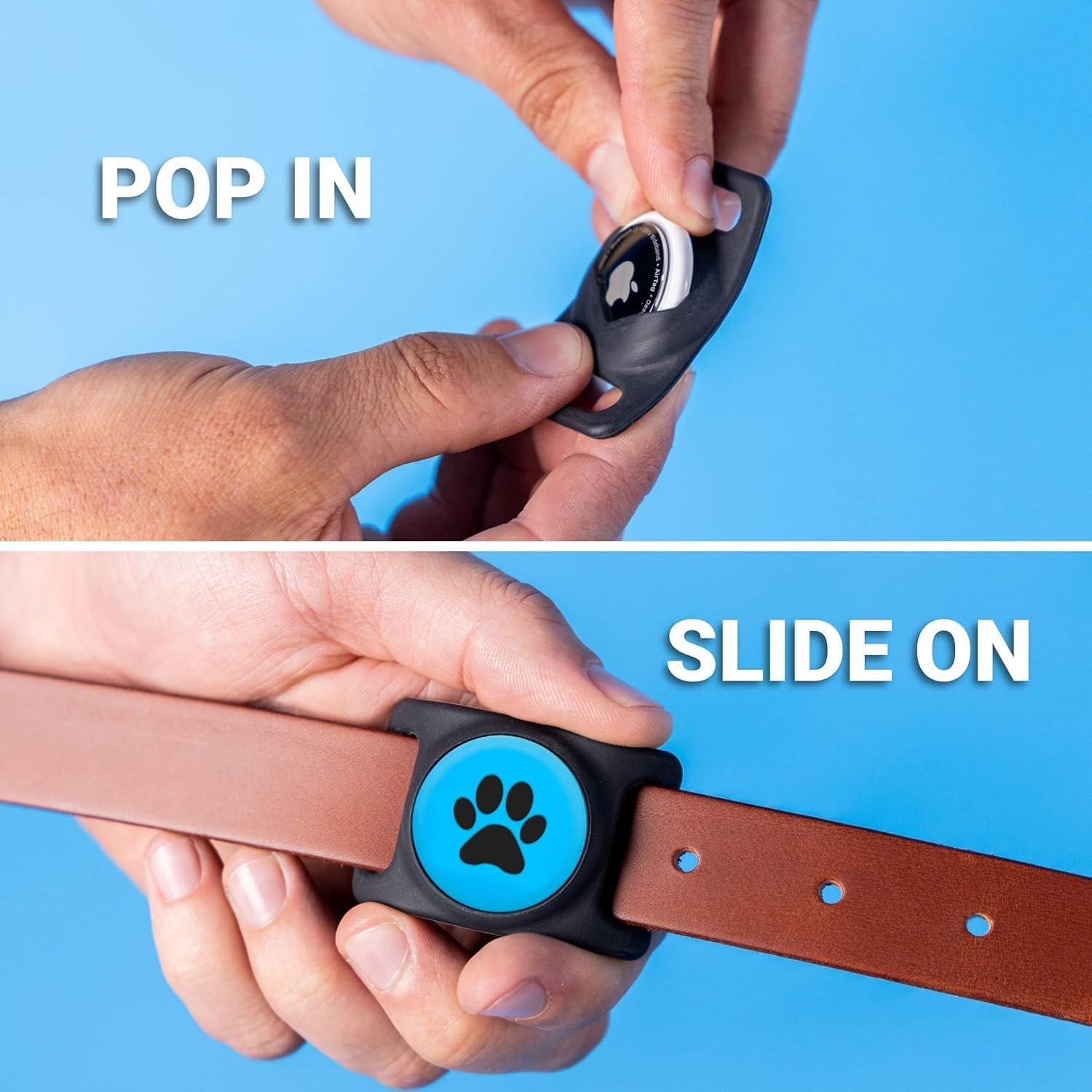 Soporte para Collar de Perro GoTags AirTag Personalizado Azul