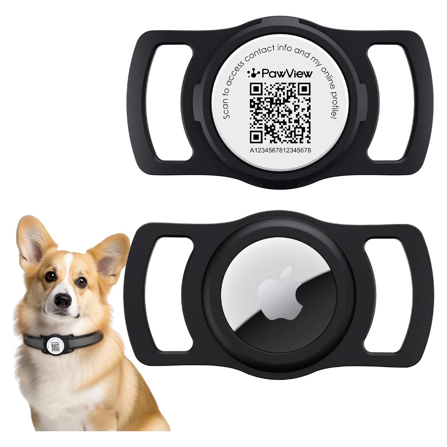 Soporte para Collar de Perro AirTag PawView Negro