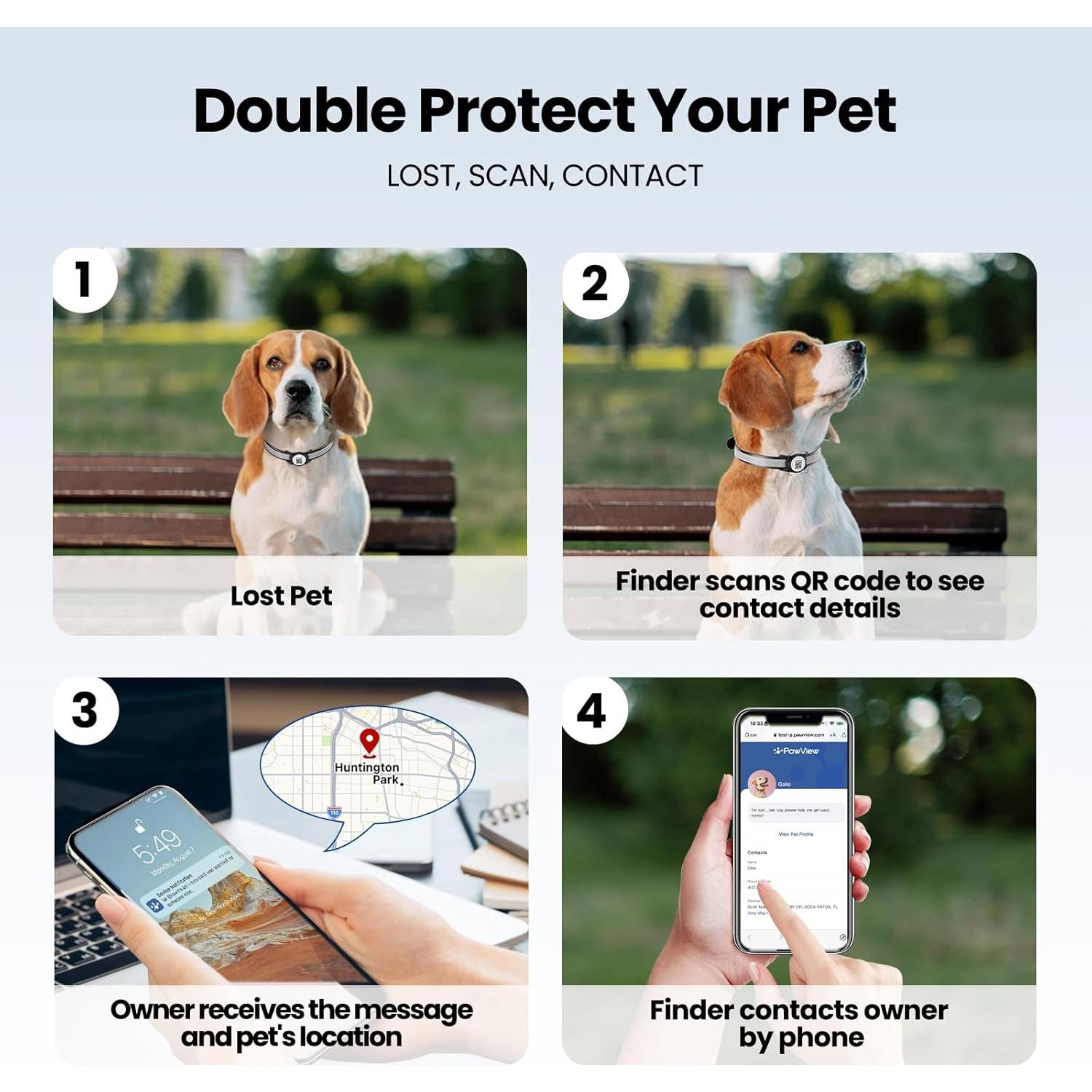 Soporte para Collar de Perro AirTag PawView Negro