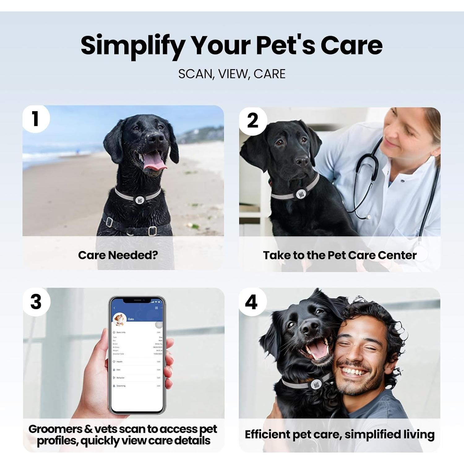 Soporte para Collar de Perro AirTag PawView Negro