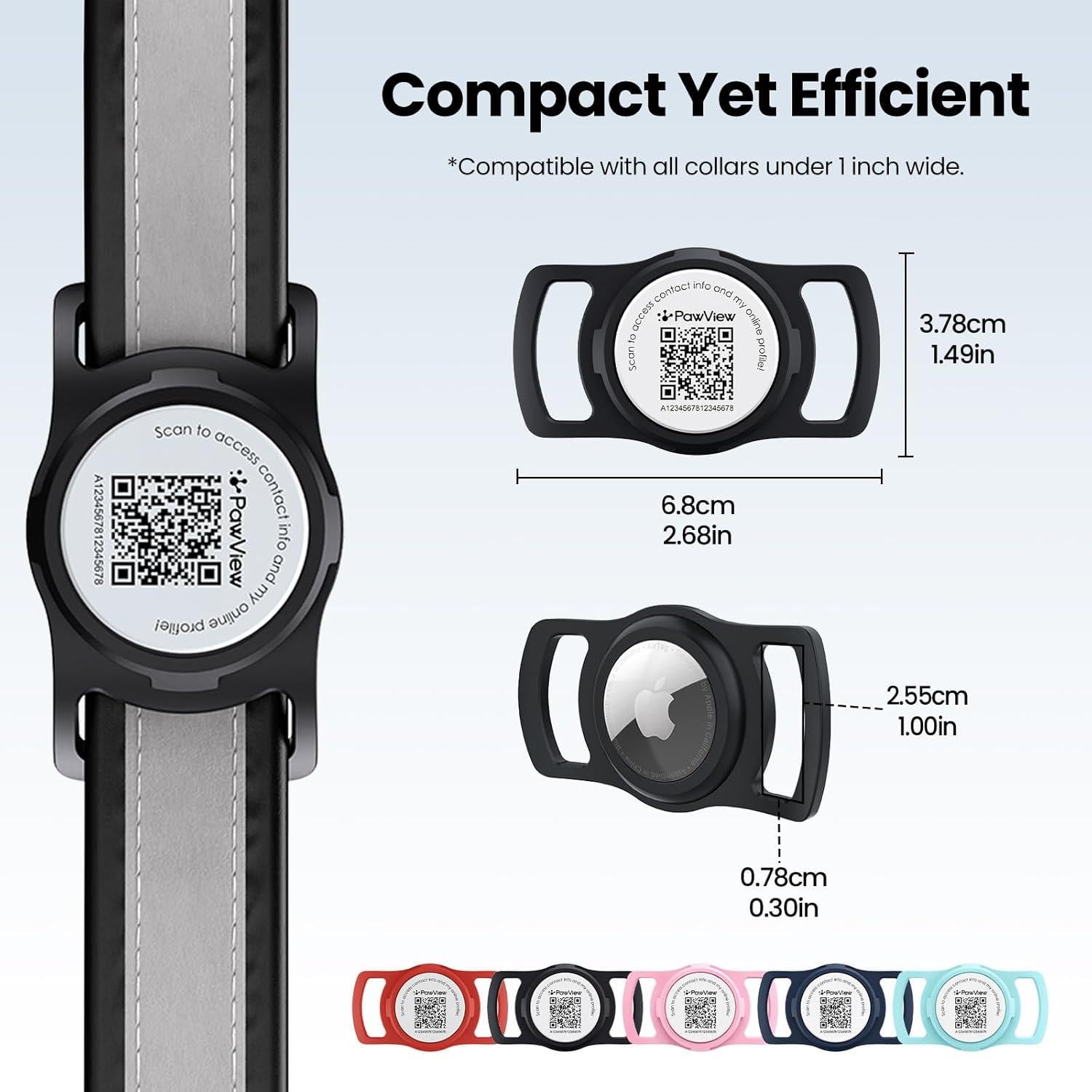 Soporte para Collar de Perro AirTag PawView Negro