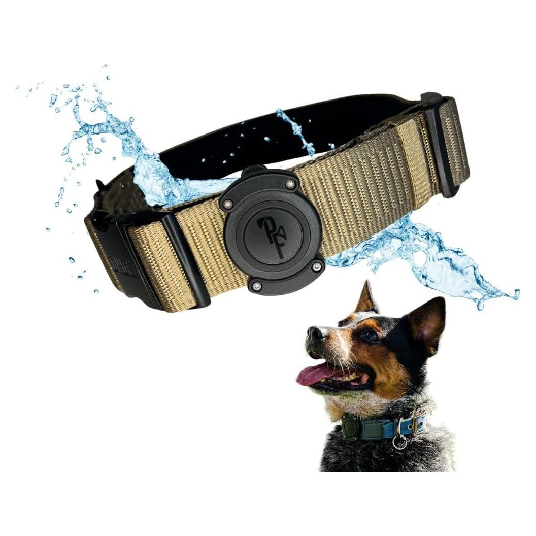 Dog Collar AirTag Holder, Extra-Durable, Lightweight, IPX8 Waterproof, Track Your Pet, Track Your Pet with No Subscription, for Dog Or Cat, AirTag Case Black, 1 Pack, Pet Frenz™