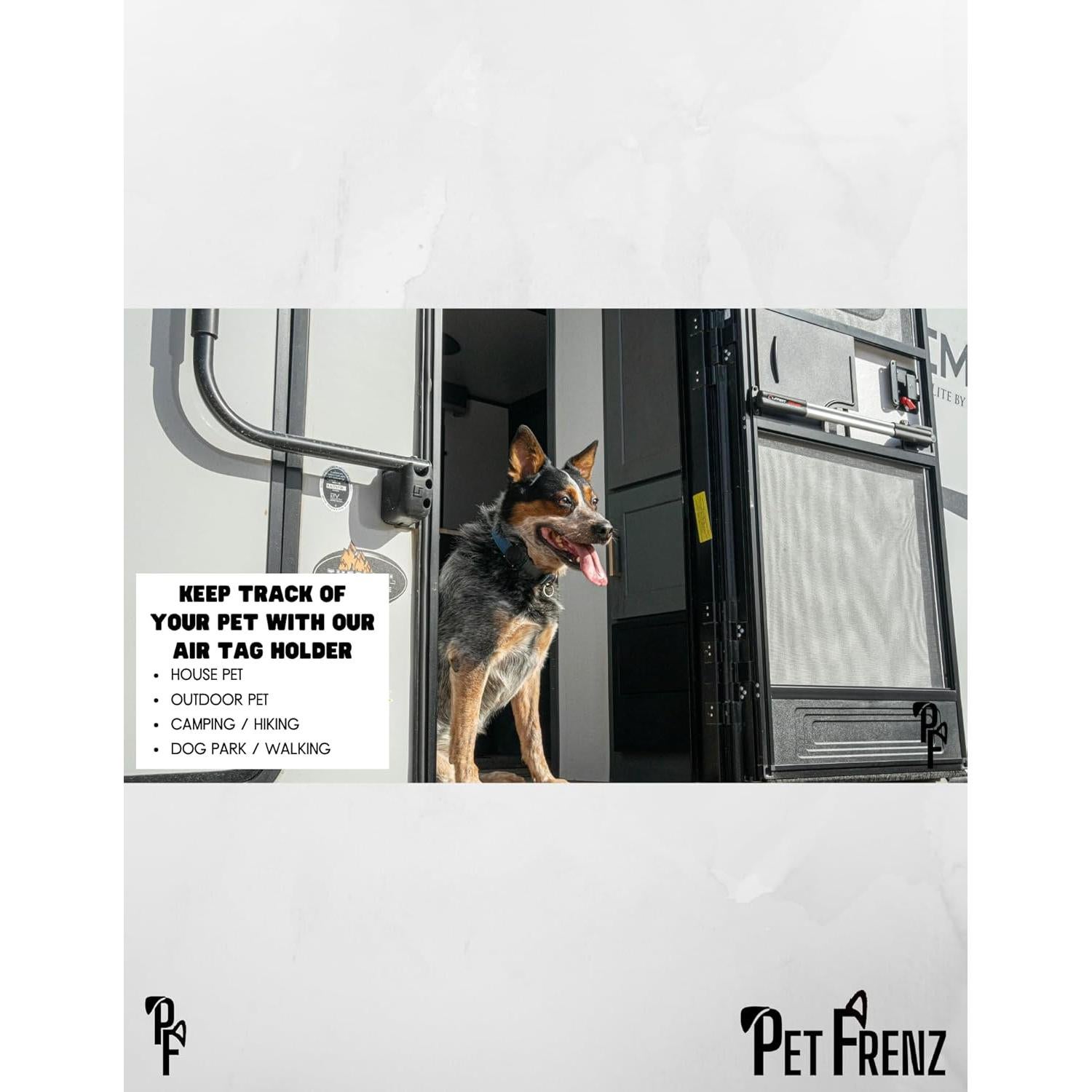 Dog Collar AirTag Holder, Extra-Durable, Lightweight, IPX8 Waterproof, Track Your Pet, Track Your Pet with No Subscription, for Dog Or Cat, AirTag Case Black, 1 Pack, Pet Frenz™