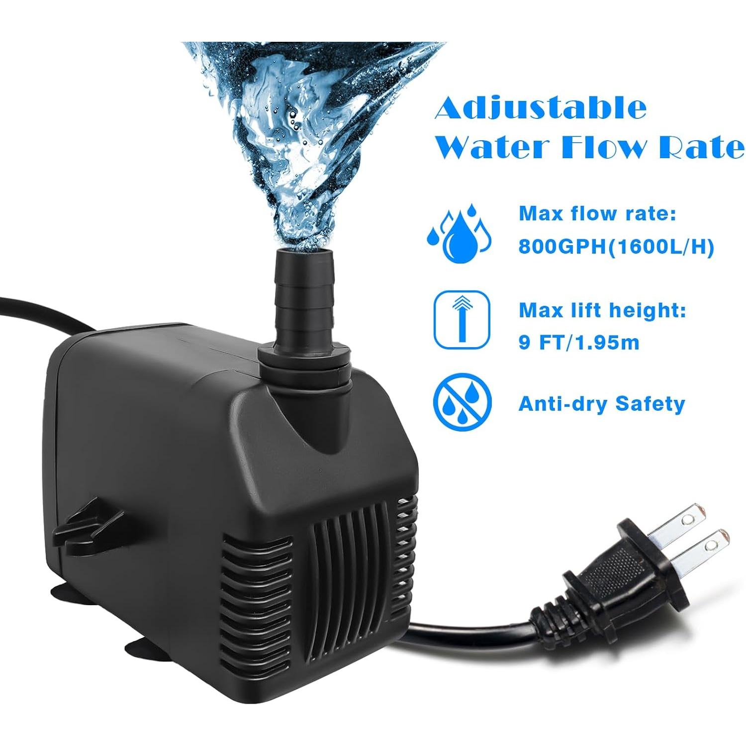 Bomba Sumergible Luti 800GPH 24W Ultra Silenciosa