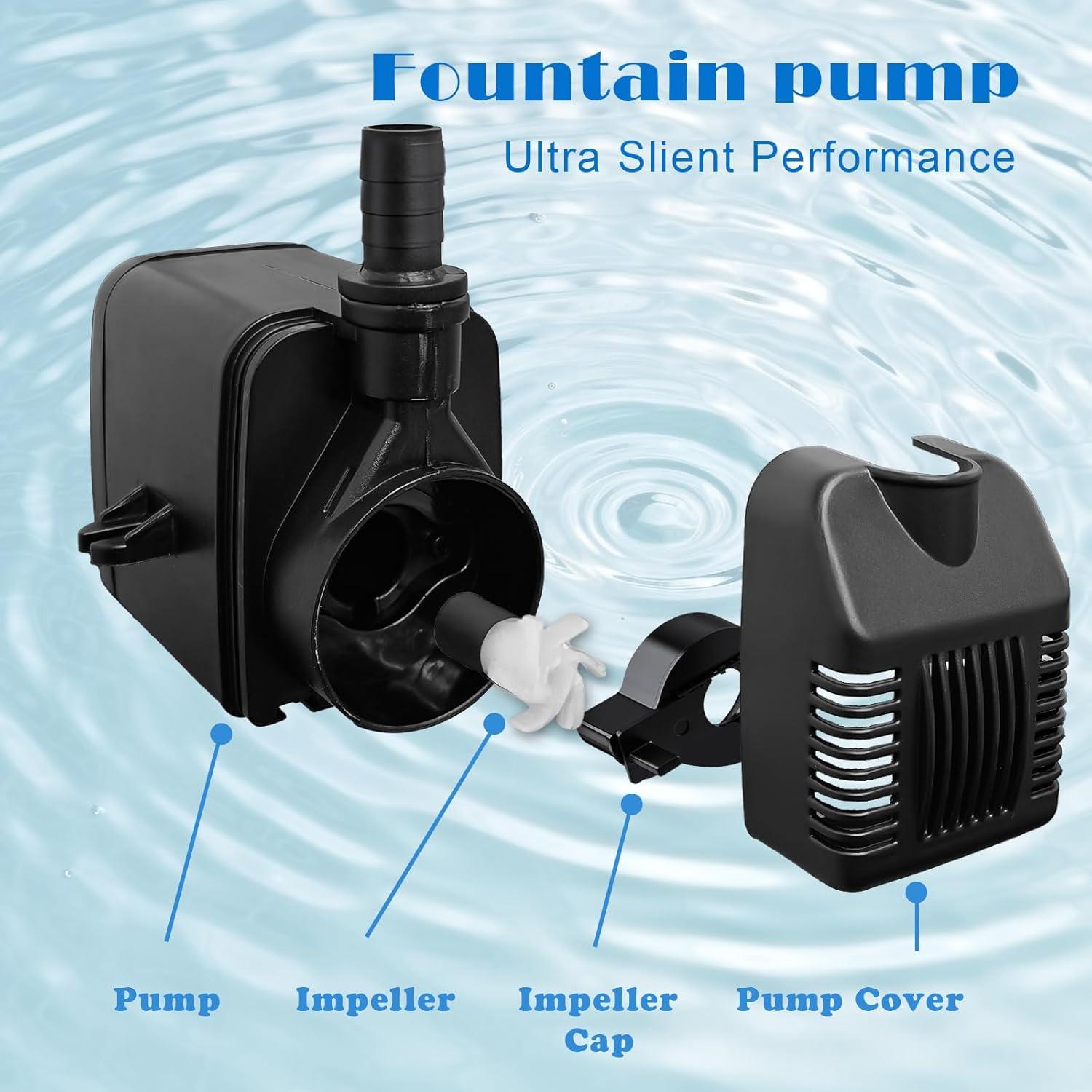 Bomba Sumergible Luti 800GPH 24W Ultra Silenciosa