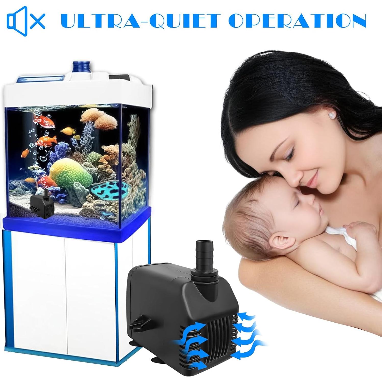 Bomba Sumergible Luti 800GPH 24W Ultra Silenciosa