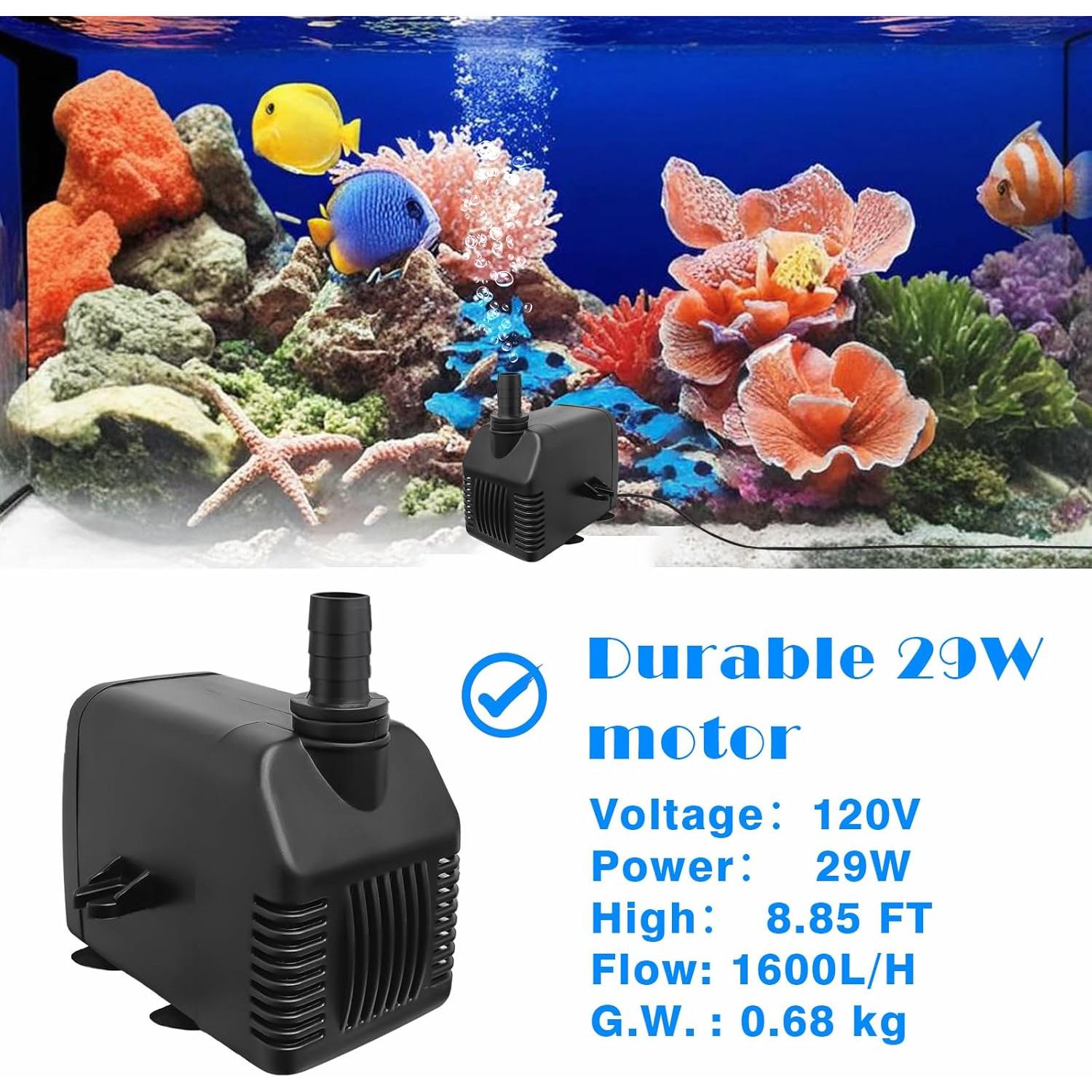 Bomba Sumergible Luti 800GPH 24W Ultra Silenciosa