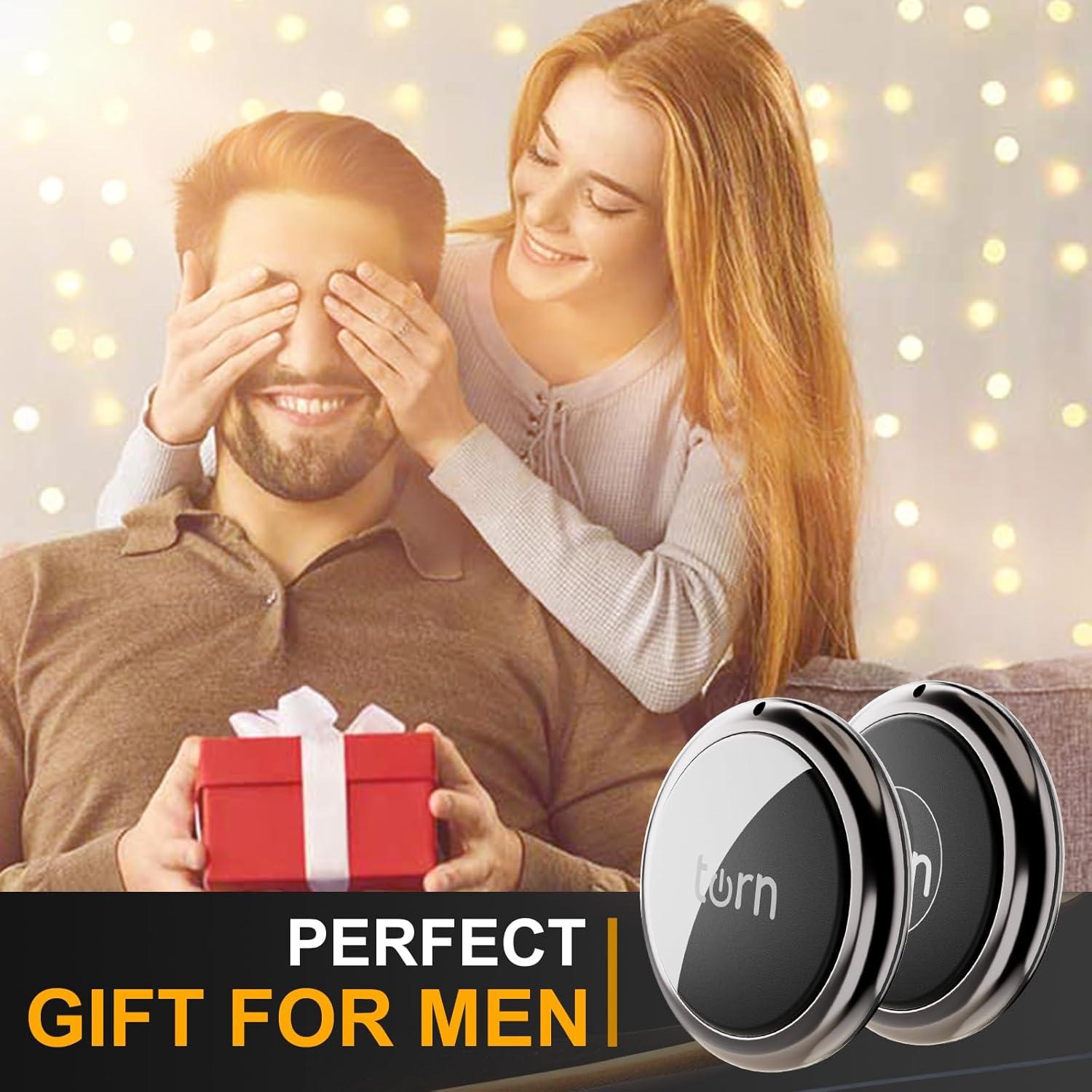 SMARTLB Leather Air Tag Tracker Work for Apple Find My (iOS Only), Air Tags GPS Tracker Tag for Dogs,Cats,Luggage, Keys, Backpack, Satchel Etc. (2Pack Black&BWMix)