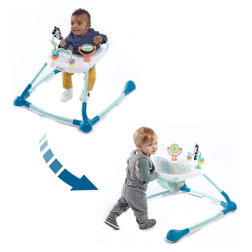 Andador 2-en-1 Kolcraft Tiny Steps para Bebés Nubes y Arcoíris