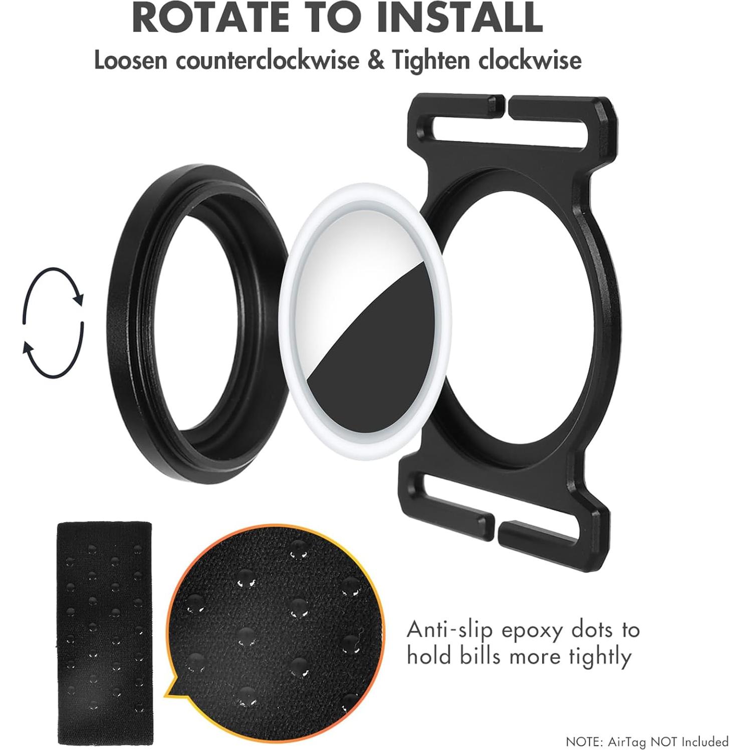 Soporte para AirTag Eifuday con Correa Elástica para Billetera