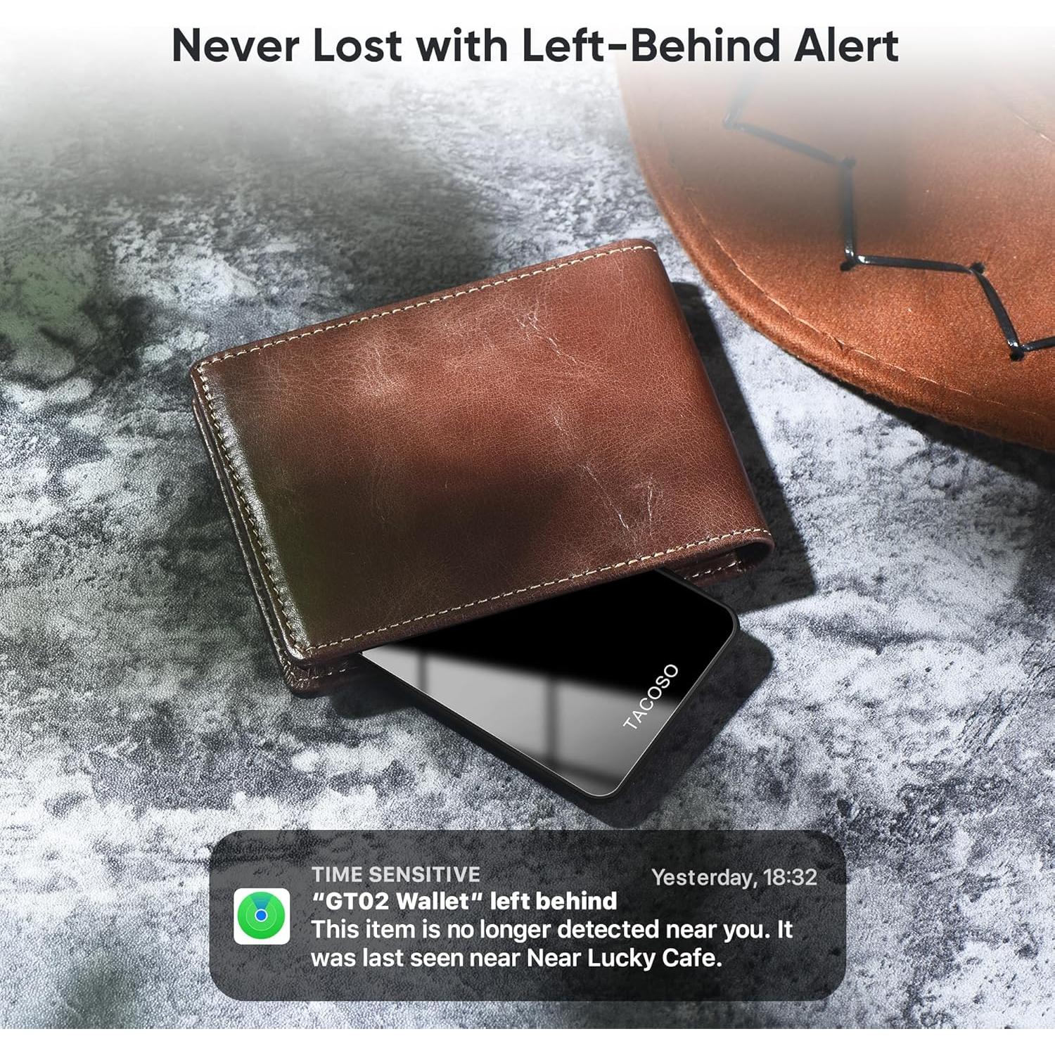 Tarjeta Localizadora Bluetooth TACOSO para Cartera - Negro