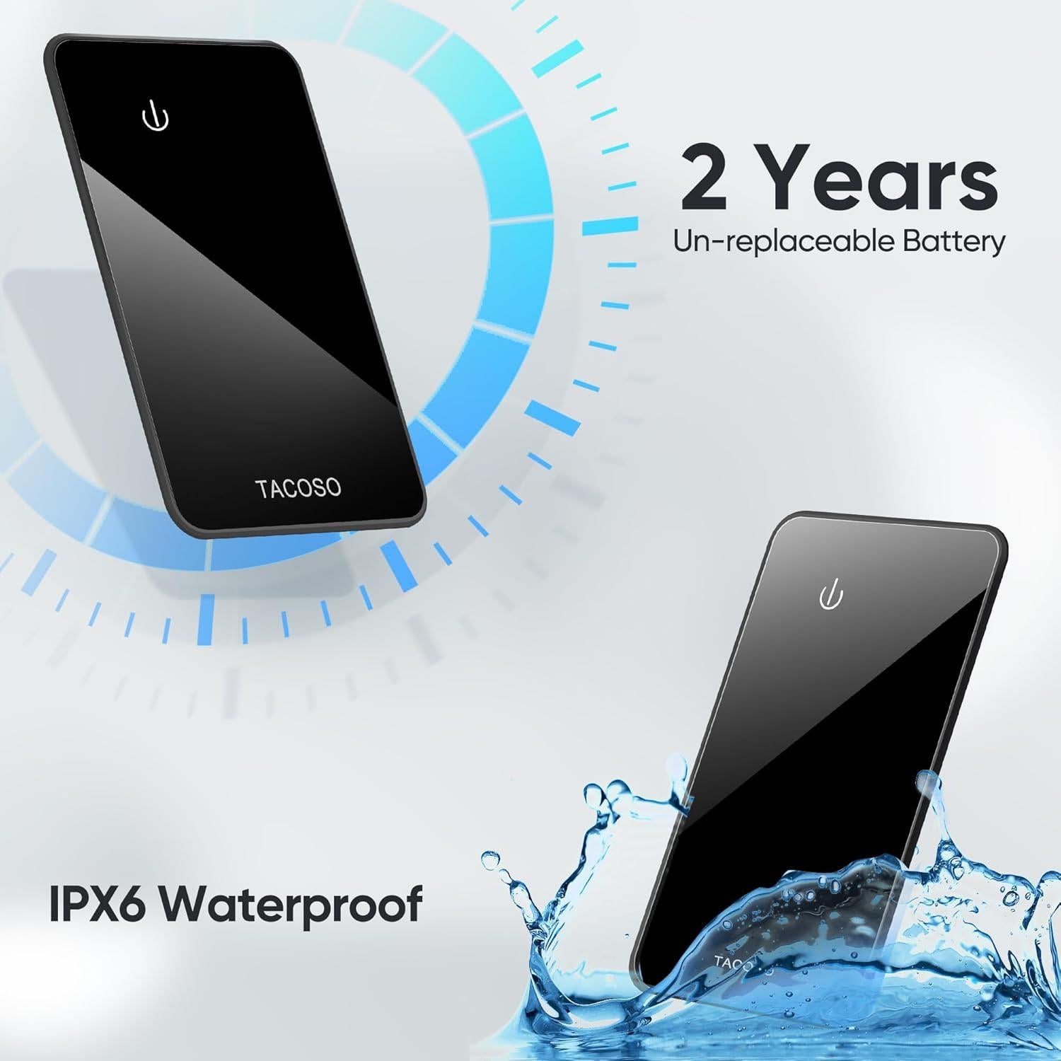 Tarjeta Localizadora Bluetooth TACOSO para Cartera - Negro