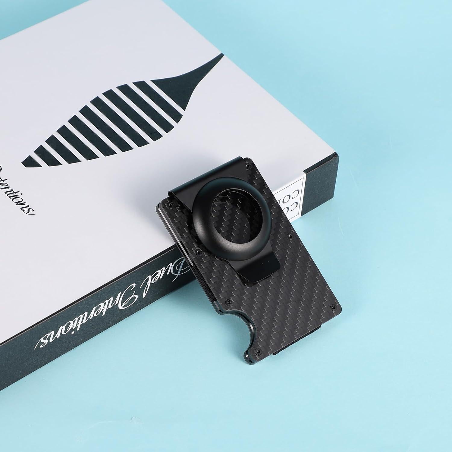 Soporte para Airtag SAVITA Clip Metal Negro para Cartera