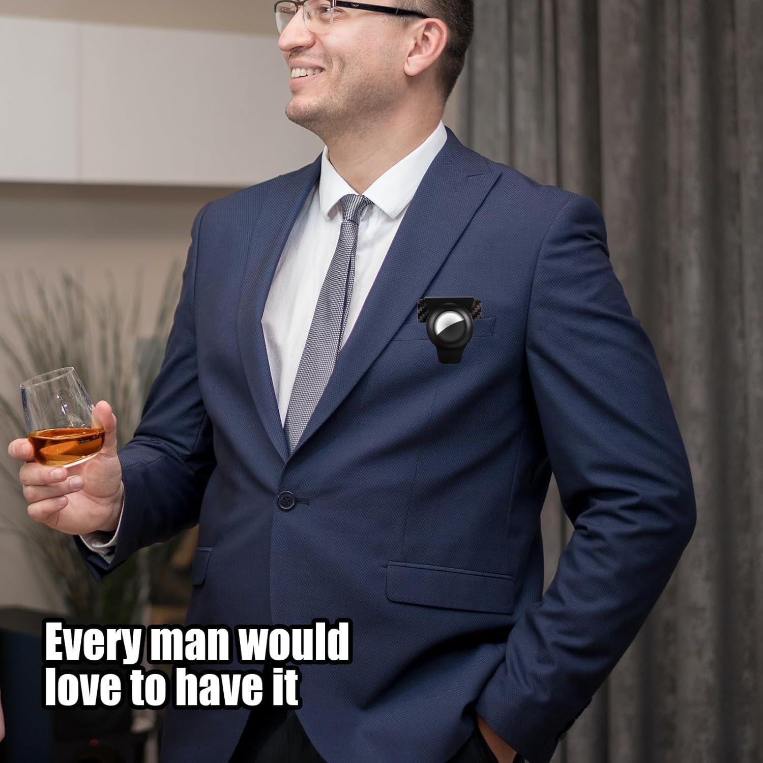 Soporte para Airtag SAVITA Clip Metal Negro para Cartera