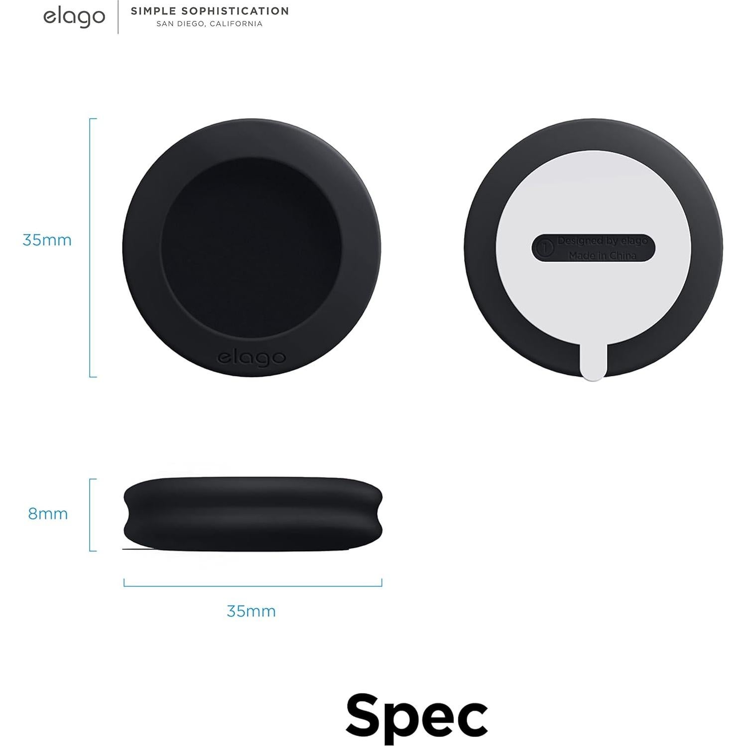 Pad de Silicona elago EATPAD para AirTag - Reutilizable Negro