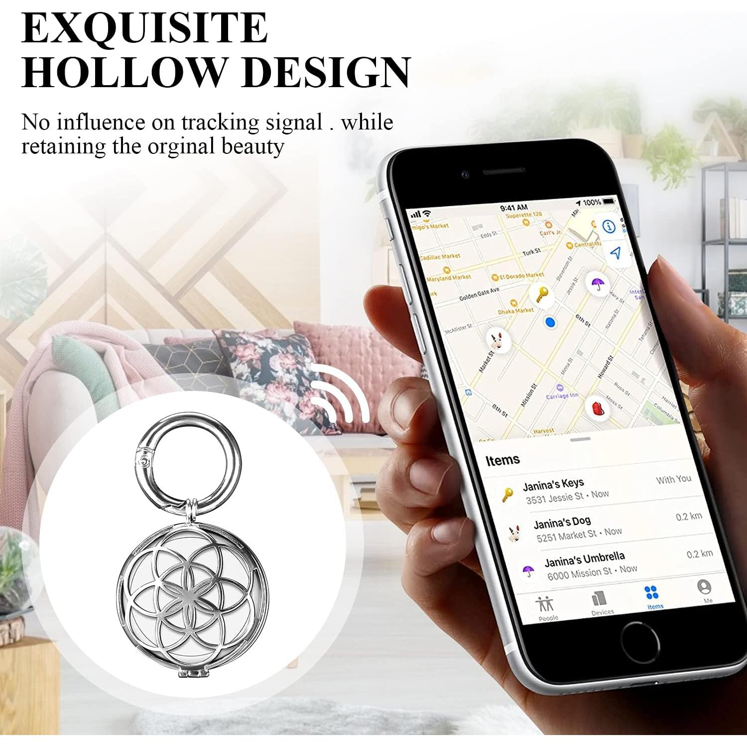 Funda Protectora Metalica VIIVY para AirTag - Plata