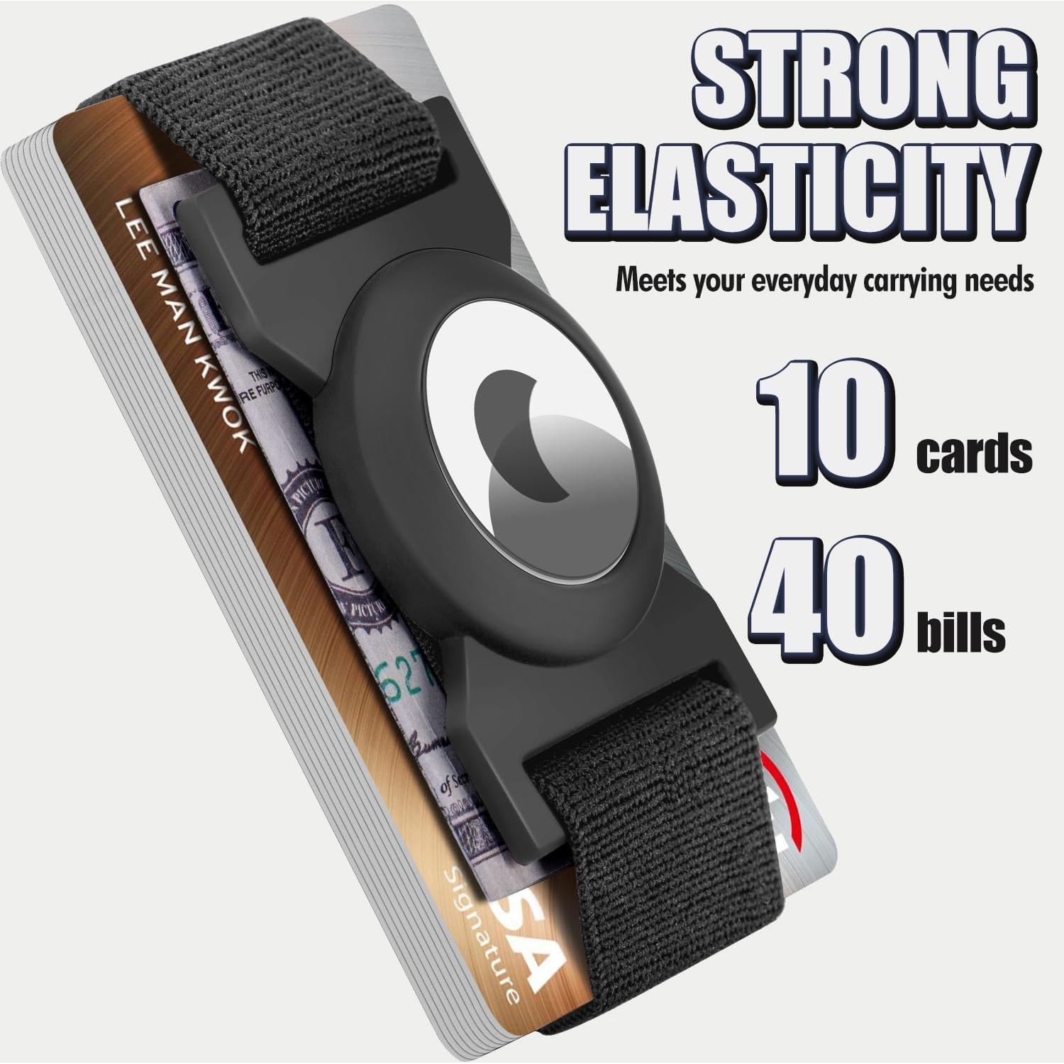 Soporte para AirTag MOSIYEEF con banda elástica para dinero y tarjetas