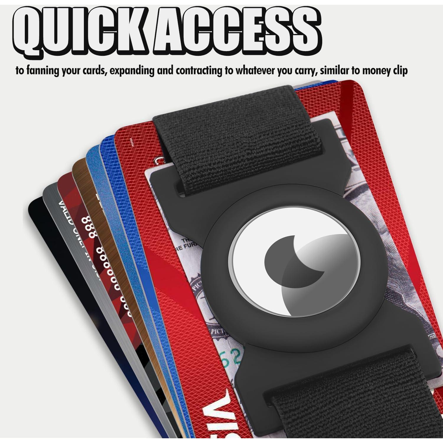 Soporte para AirTag MOSIYEEF con banda elástica para dinero y tarjetas