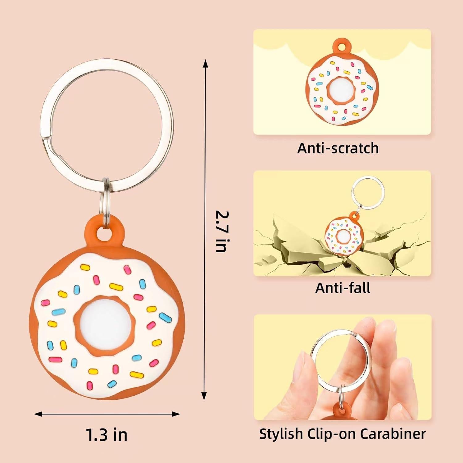 Funda de Silicona para AirTag Siopwk - Diseño Anime Color Donas