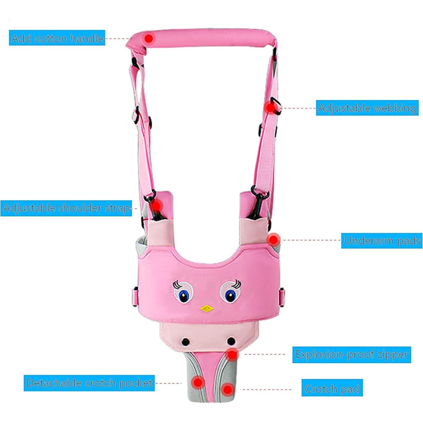 IULONEE Andador para Bebés Rosa Ajustable 7-24 Meses